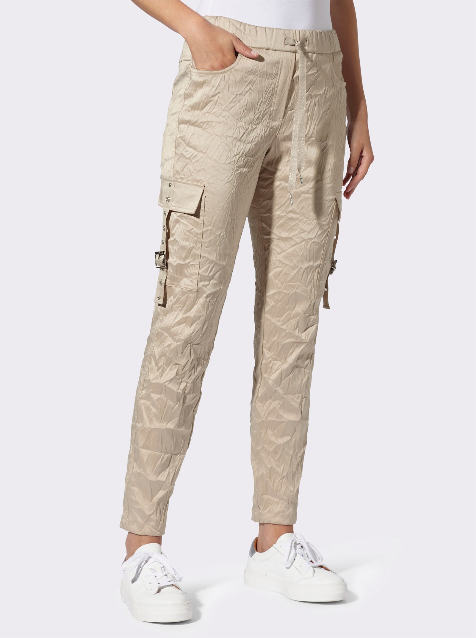 heine Hose in Crash-Optik - sesam