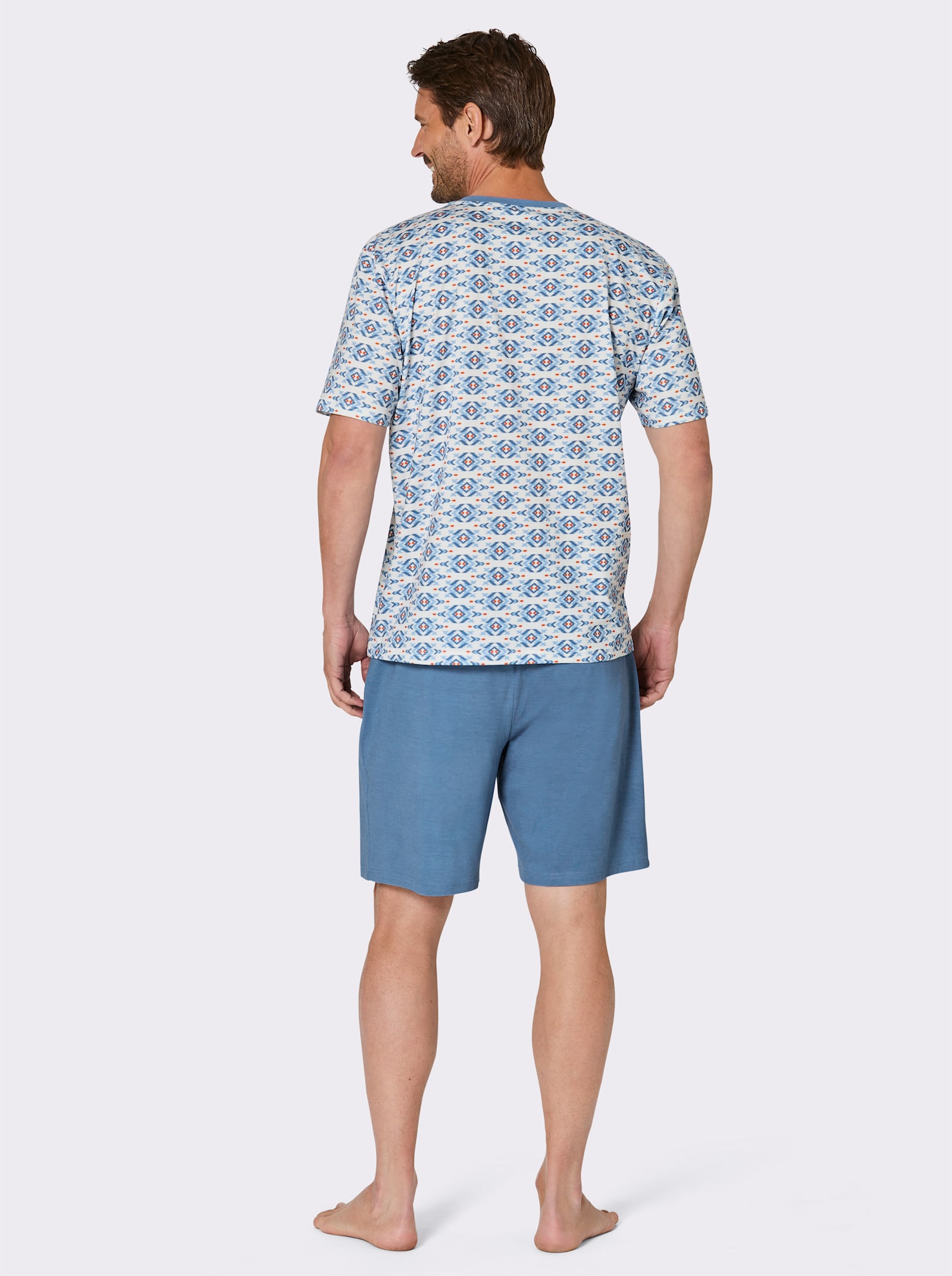 wäschepur men Shorty - mittelblau-champagner