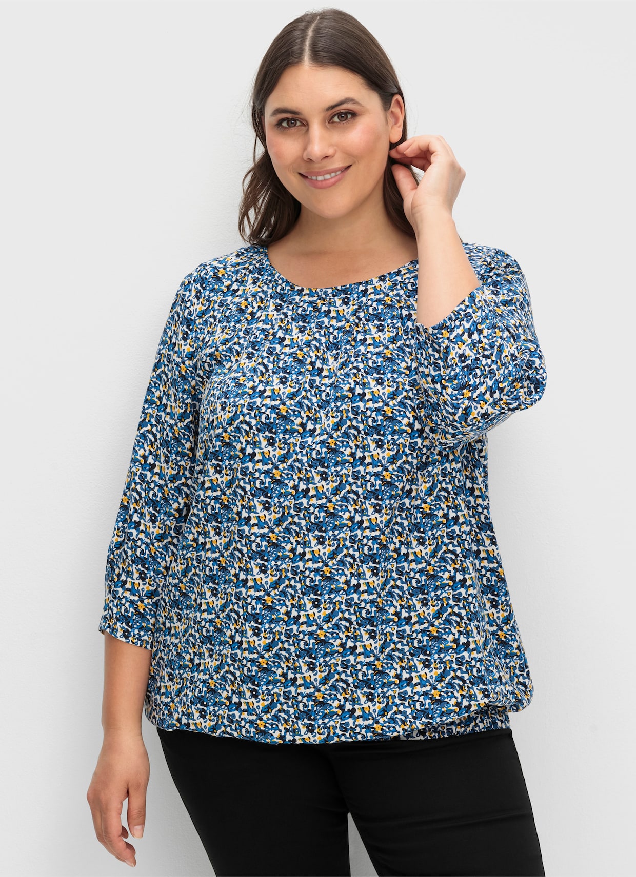 sheego Tunika - tiefblau-gemustert