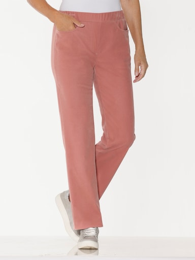 Samthose mit Rundum-Dehnbund - rosenholz