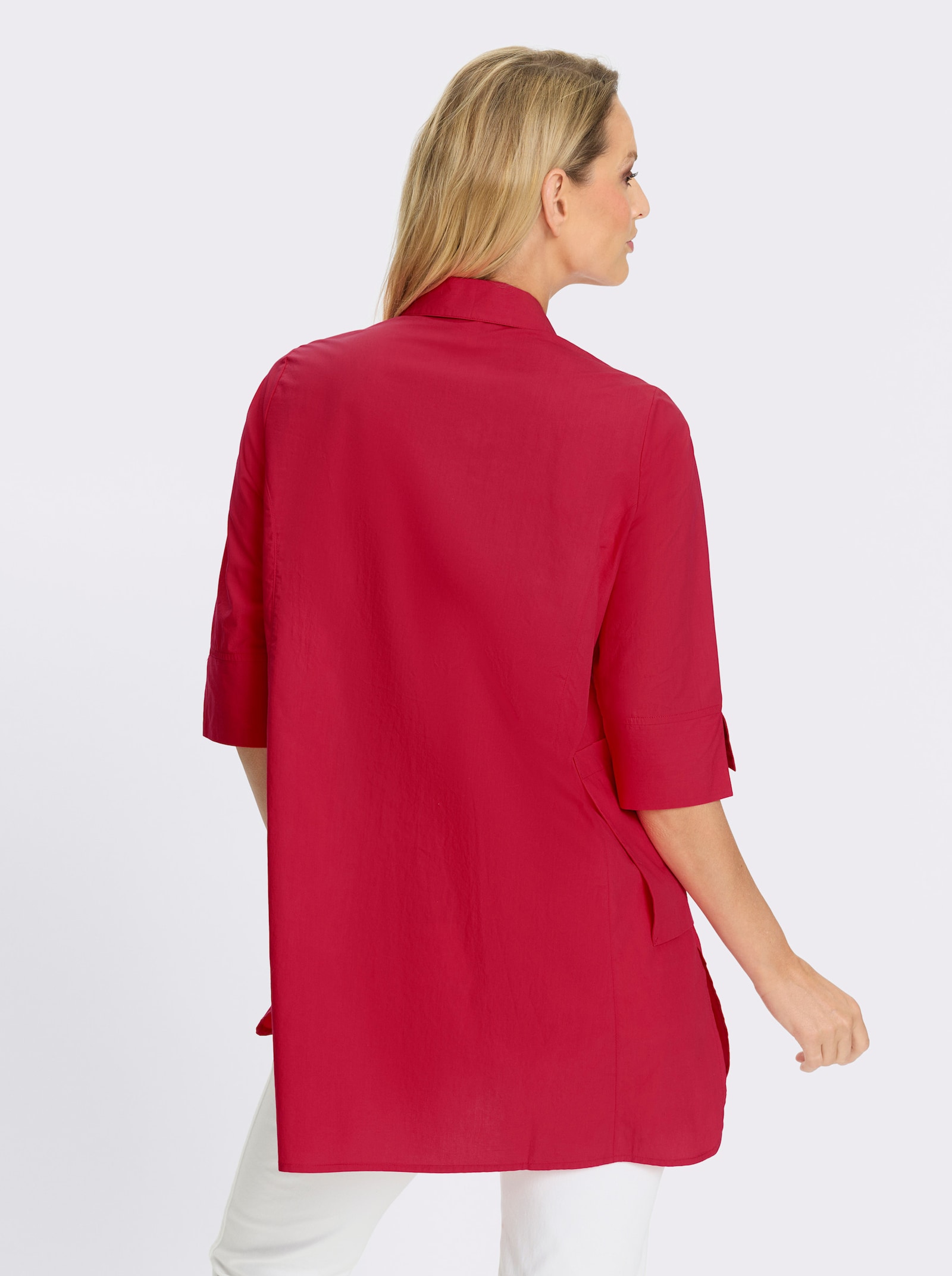 heine Longbluse mit Taschen - erdbeere