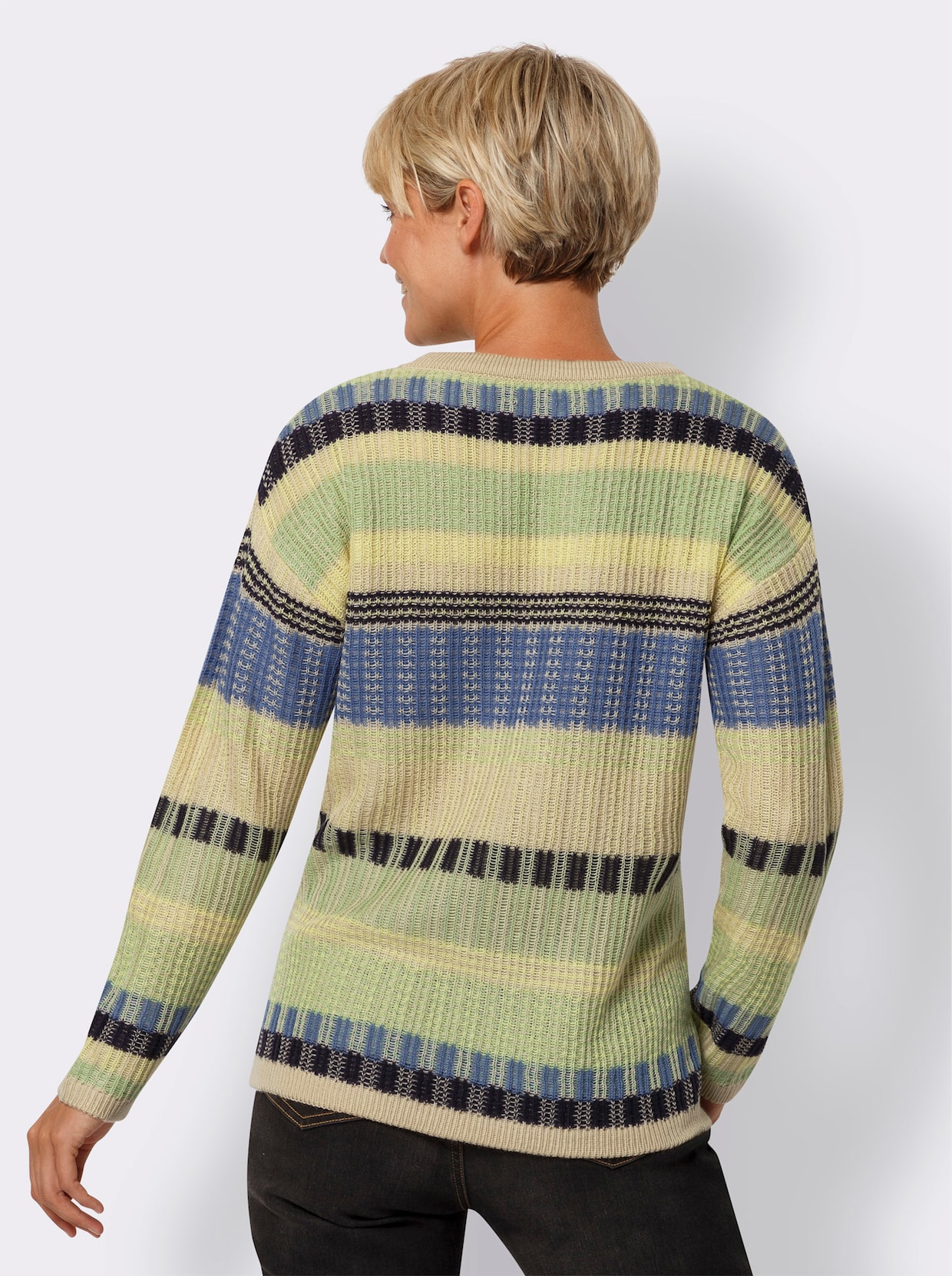 Pullover met lange mouwen - citroen/resedagroen gedessineerd