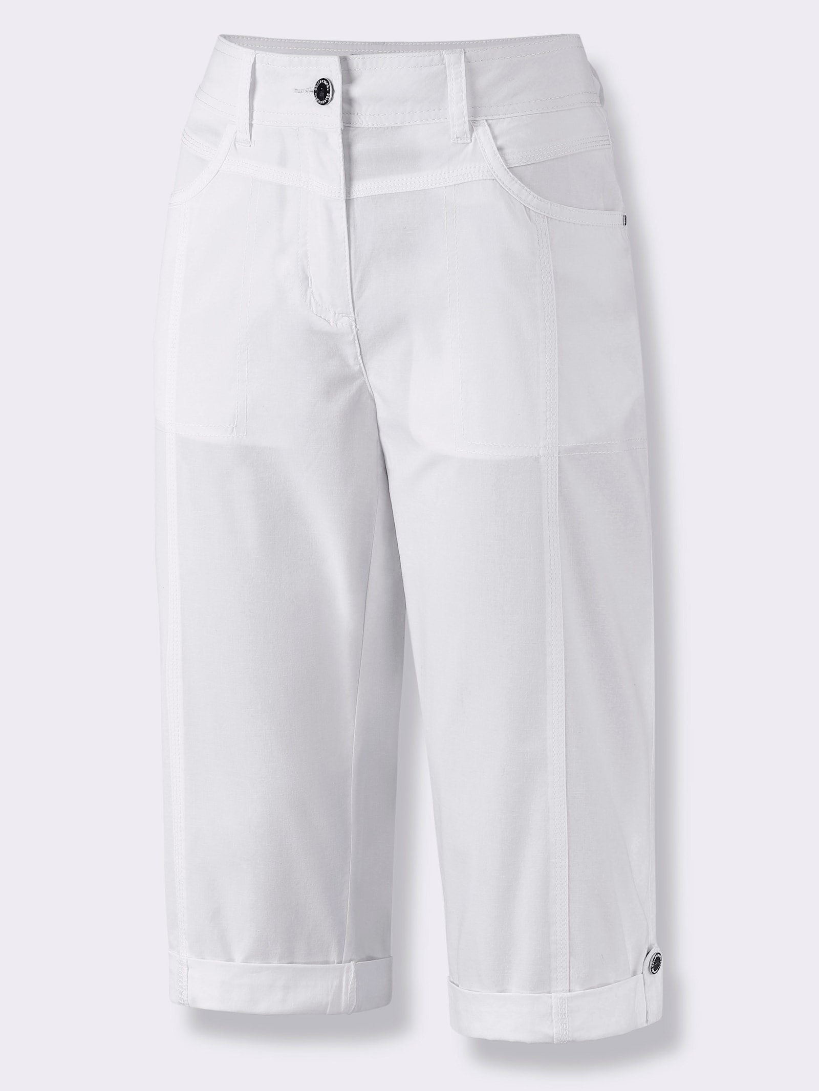 Bermudas mit Druckknopf am Bein - weiß