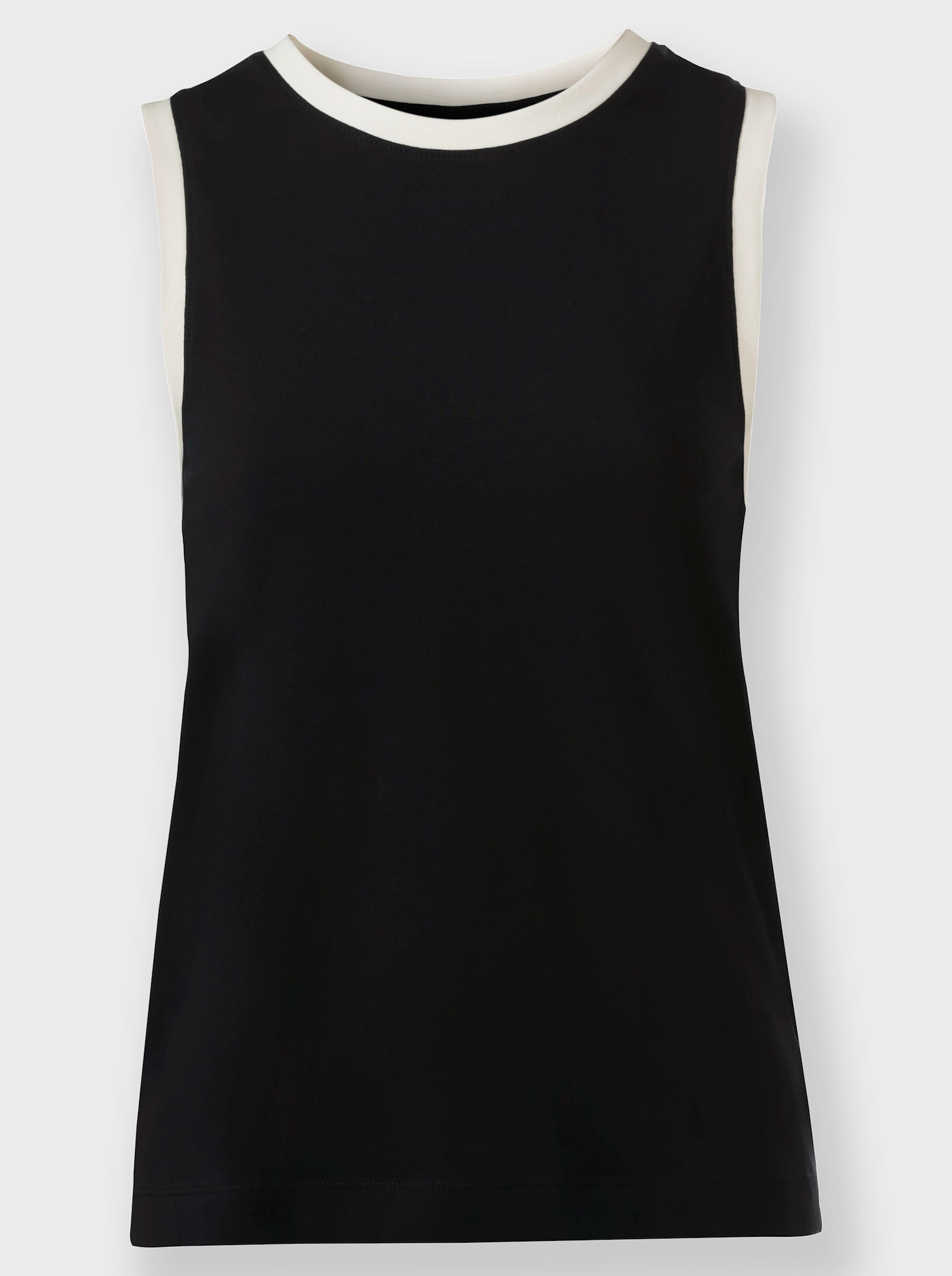 heine Shirttop mit Kontrastblenden - schwarz