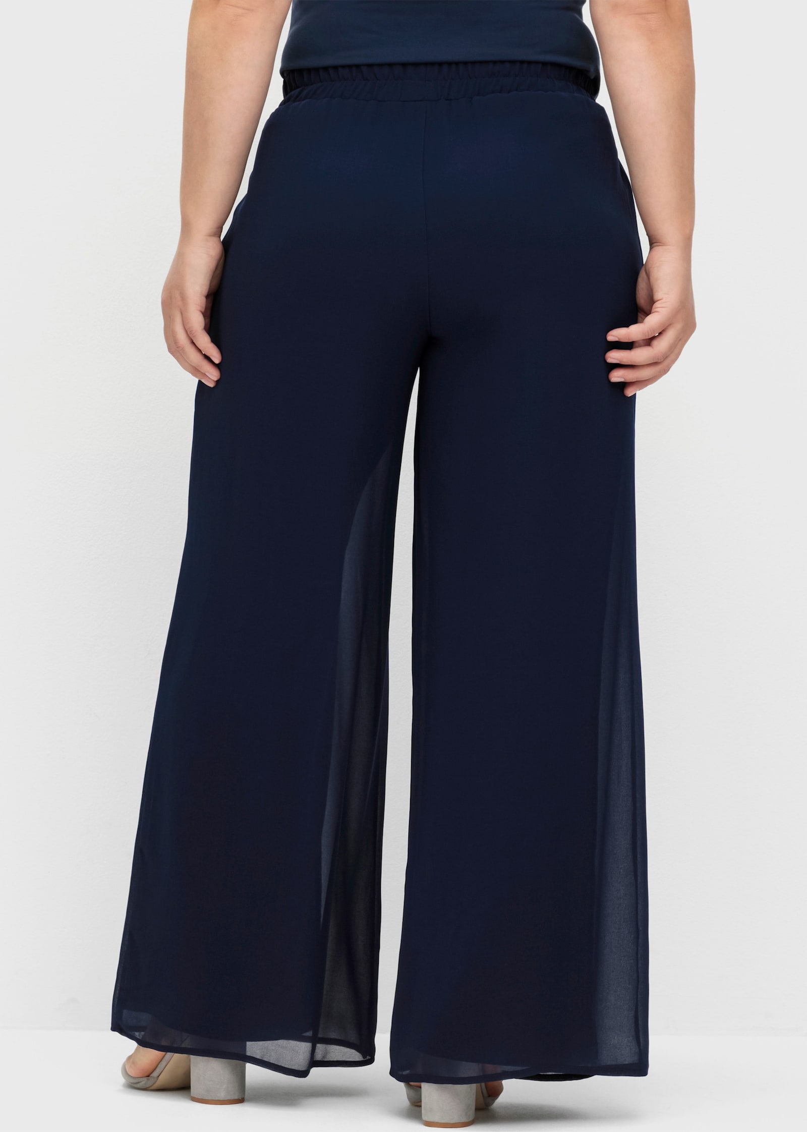 sheego Palazzohose aus Chiffon, im Lagenlook - marine