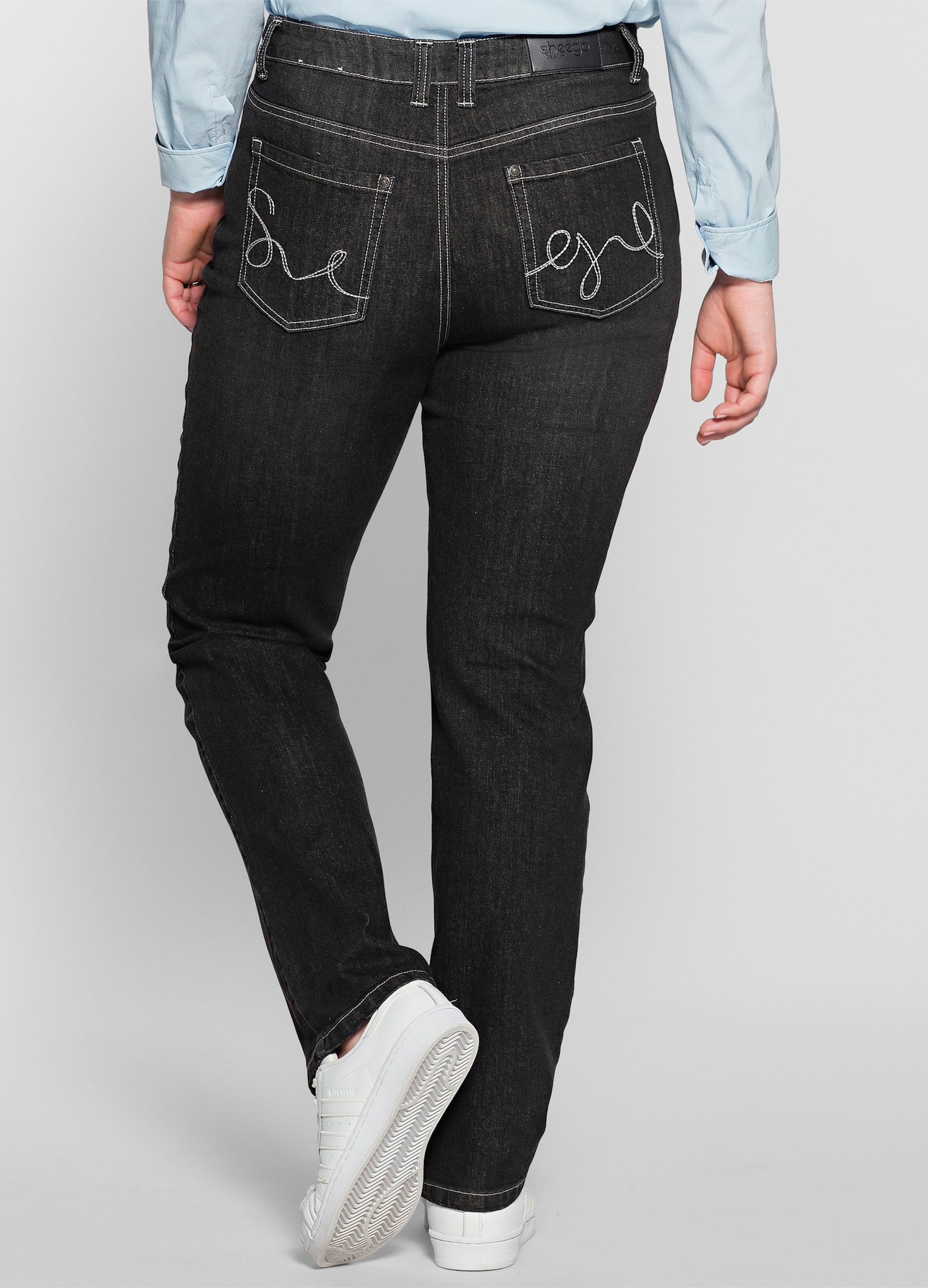 sheego Shaping jeans in recht model - black denim