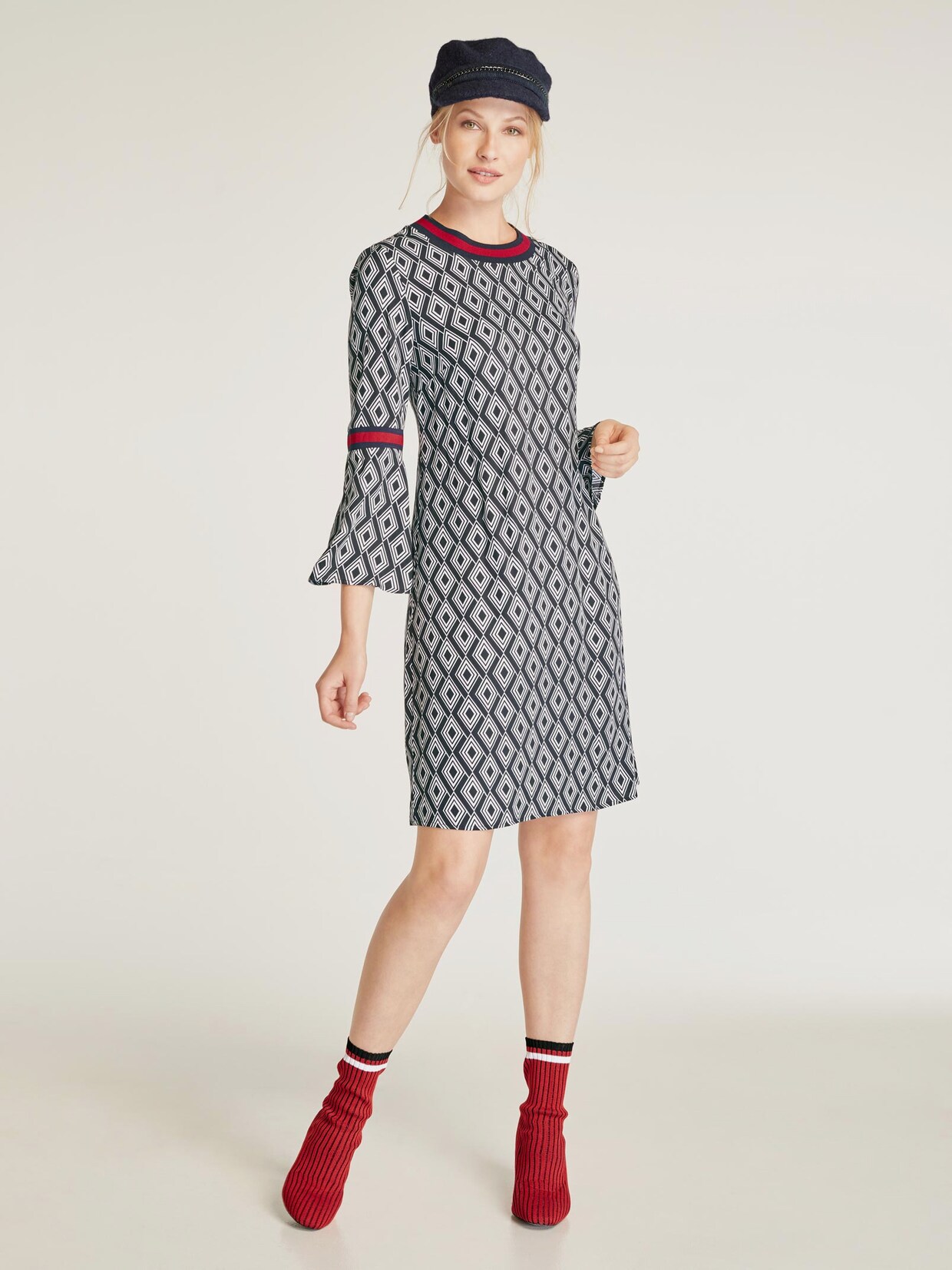 Rick Cardona Druck-Kleid - schwarz-weiß