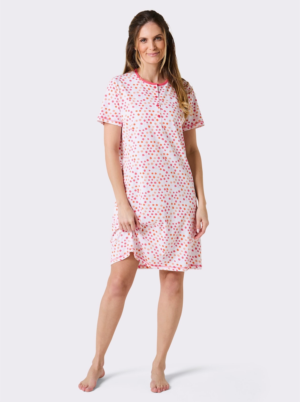 Comtessa Sleepshirt - weiß-flamingo-bedruckt