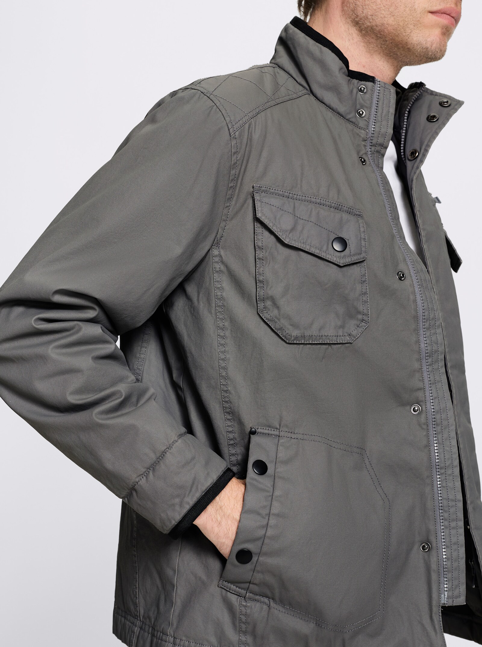 Marco Donati Jacke mit 7 Taschen, winterwarm wattiert - anthrazit