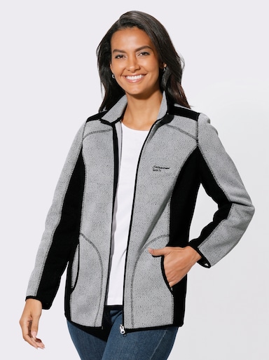 Catamaran Sports Strickfleecejacke mit Kontrasteinsätzen - anthrazit-weiß