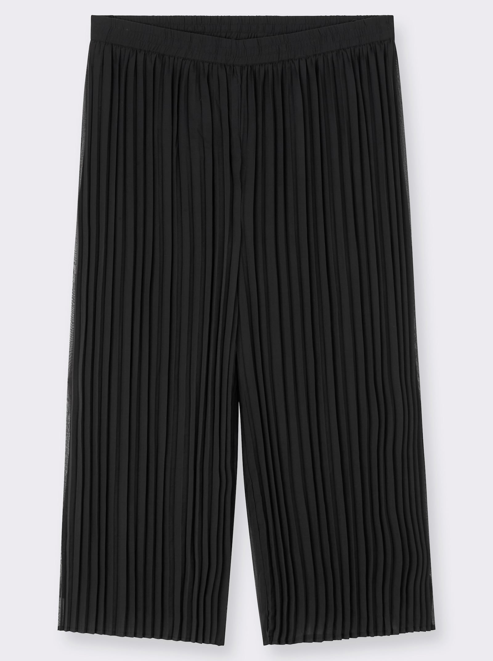 sheego 7/8-Hose aus fließender Plissee-Qualität - schwarz