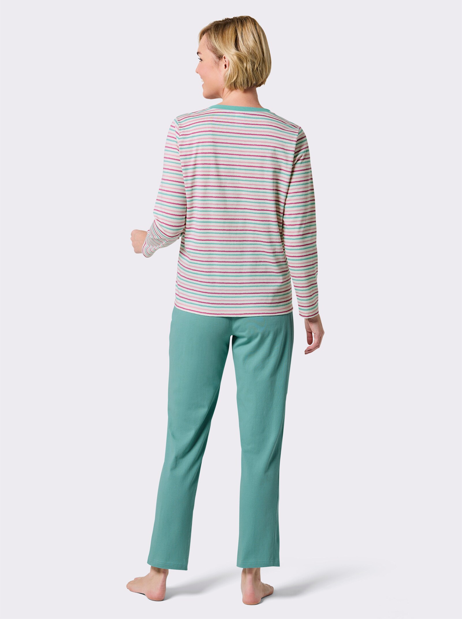 wäschepur Schlafanzug - salbei-erika-bedruckt