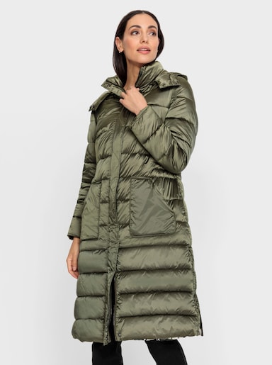 heine Steppmantel mit bedrucktem Futter - khaki