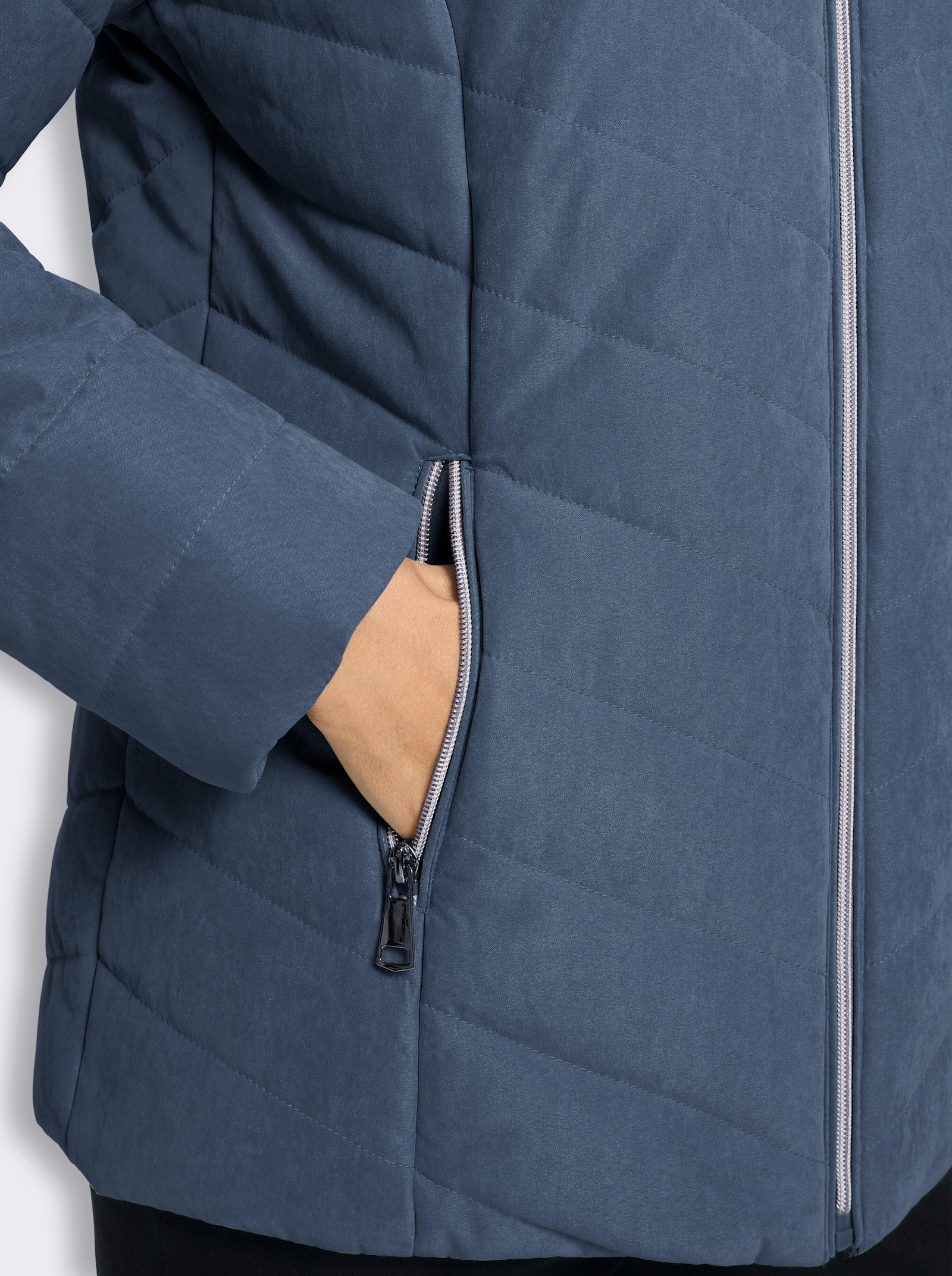  Steppjacke mit Teddyfleece-Futter - rauchblau