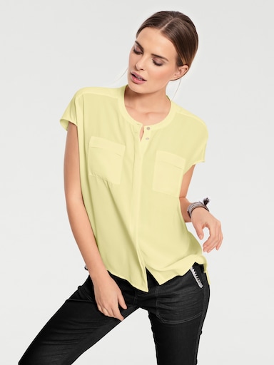 heine Kurzarm-Bluse in Oversize-Passform - pastellgelb