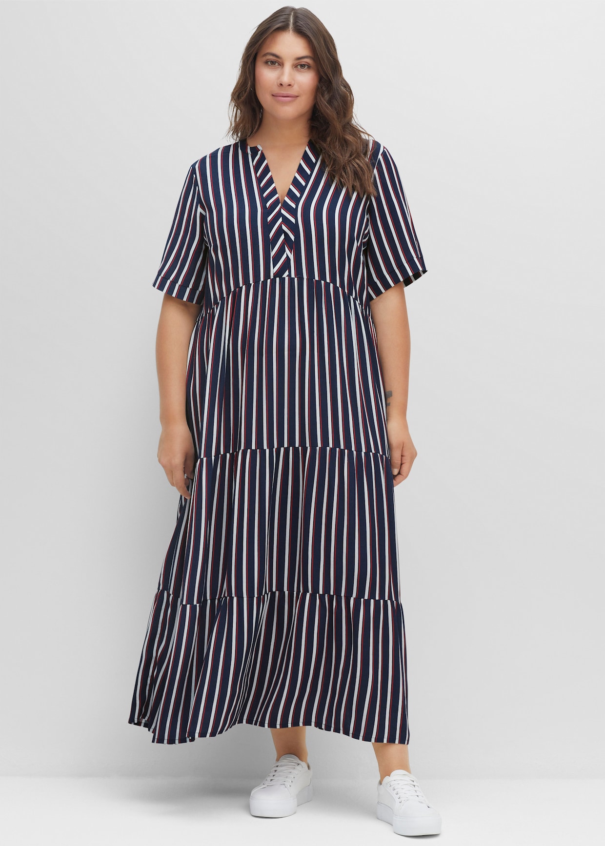 sheego Maxi-jurk - nachtblauw gestreept