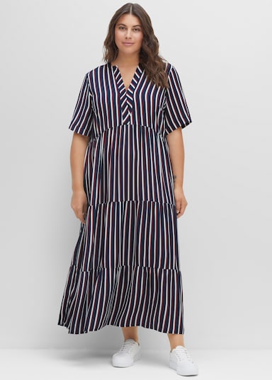 sheego Maxikleid - nachtblau-gestreift