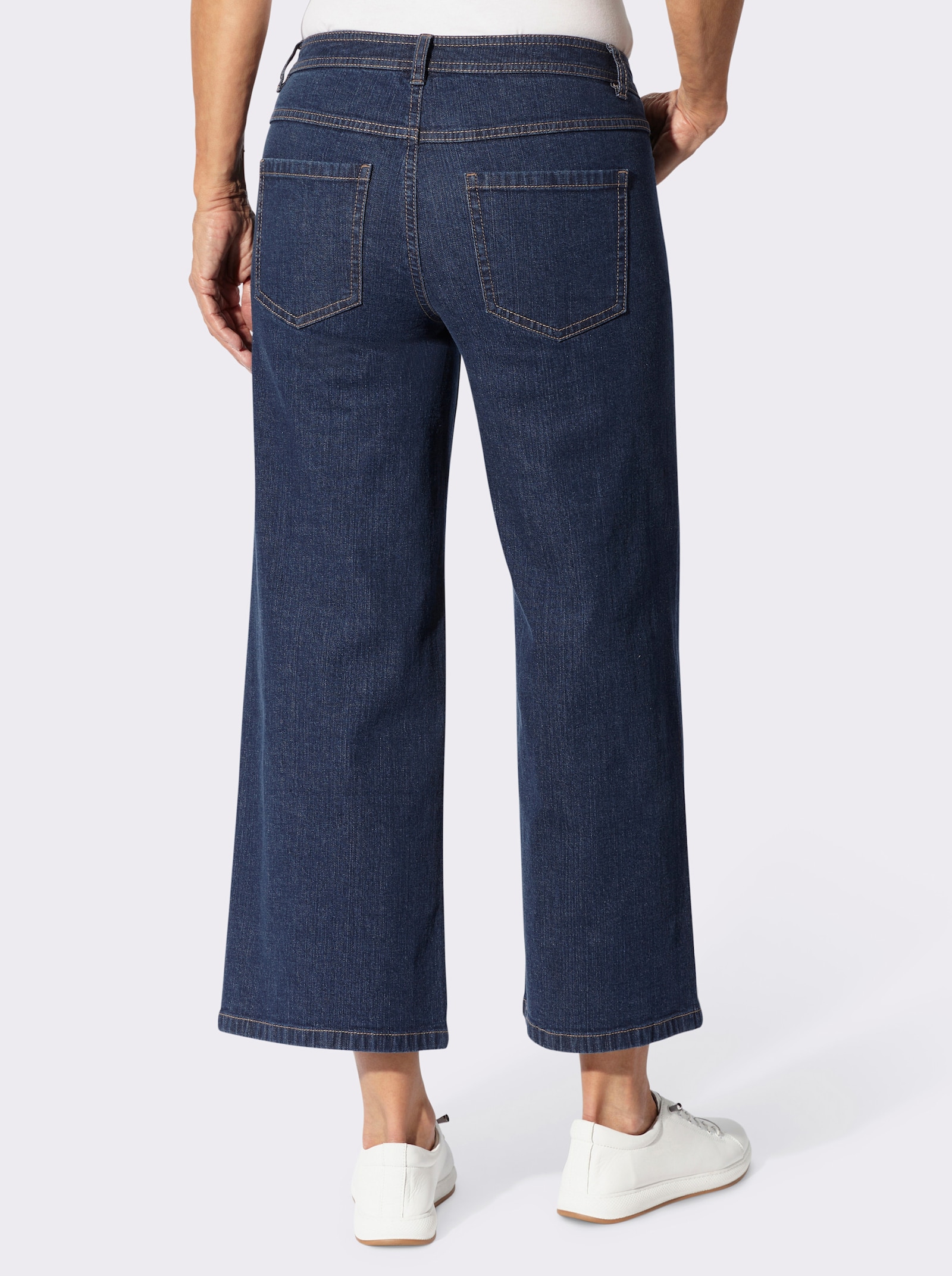 Culotte in 5-Pocket-Form - blue-stone-washed