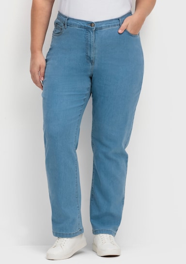 5-Pocket-Jeans mit Stickerei-Motiv - blue-bleached