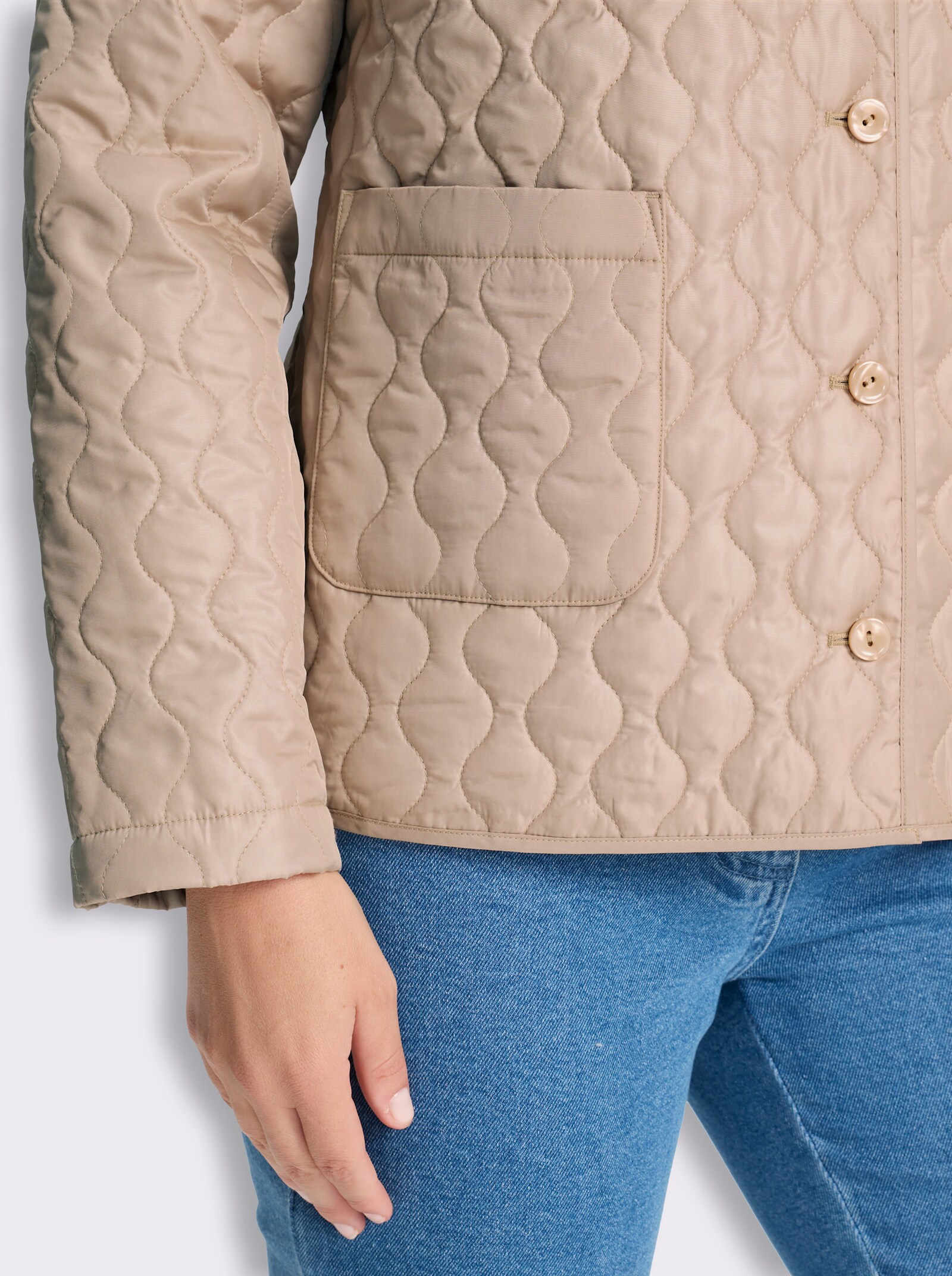 Steppjacke für die Übergangszeit, leicht wattiert - beige