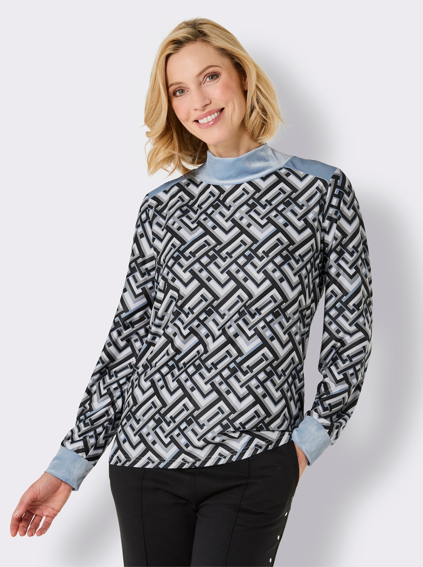 Catamaran Sports Functioneel shirt met achter langere zoom - zwart/grijs gemêleerd