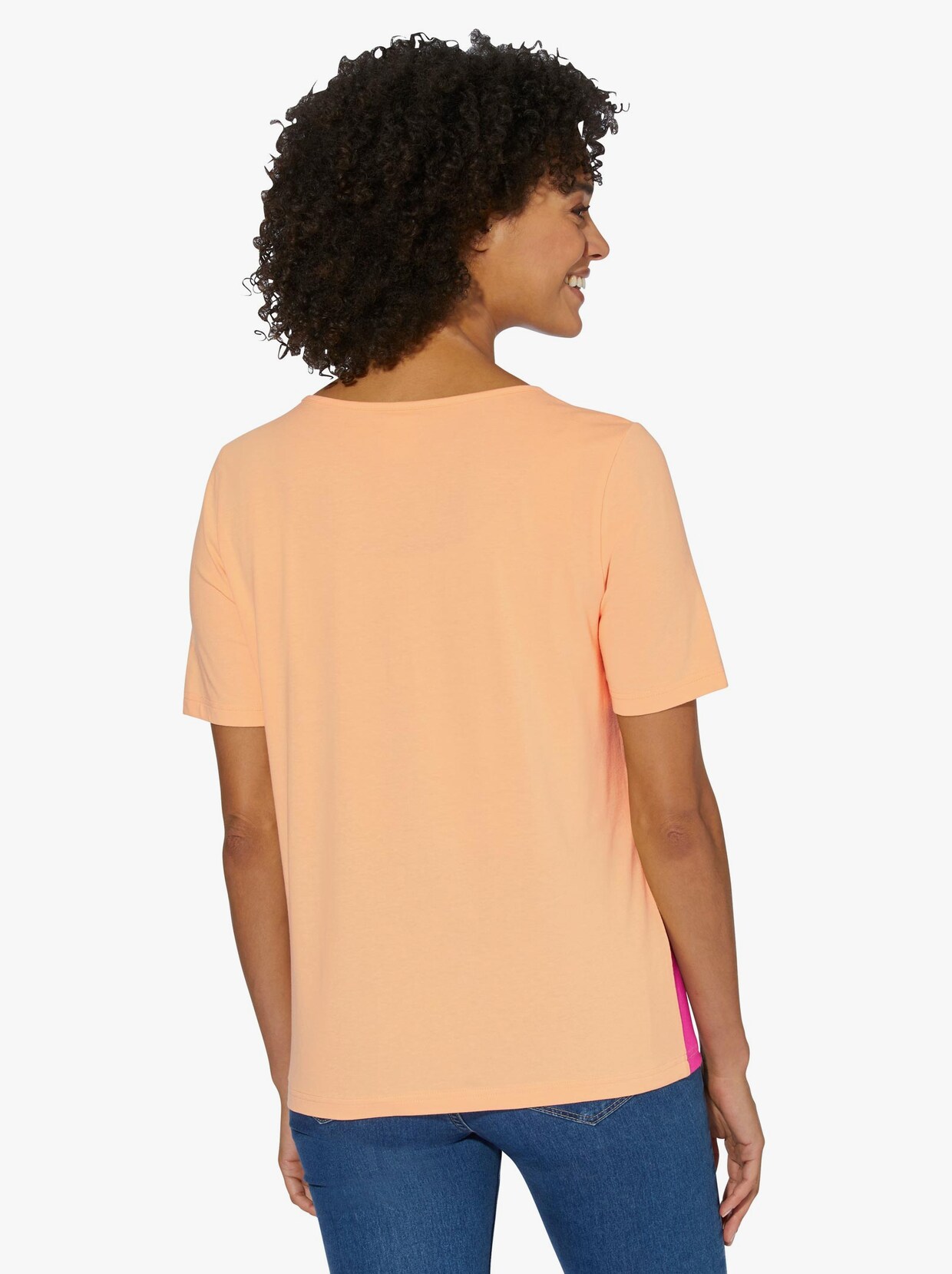 Shirt met korte mouwen - apricot gedessineerd