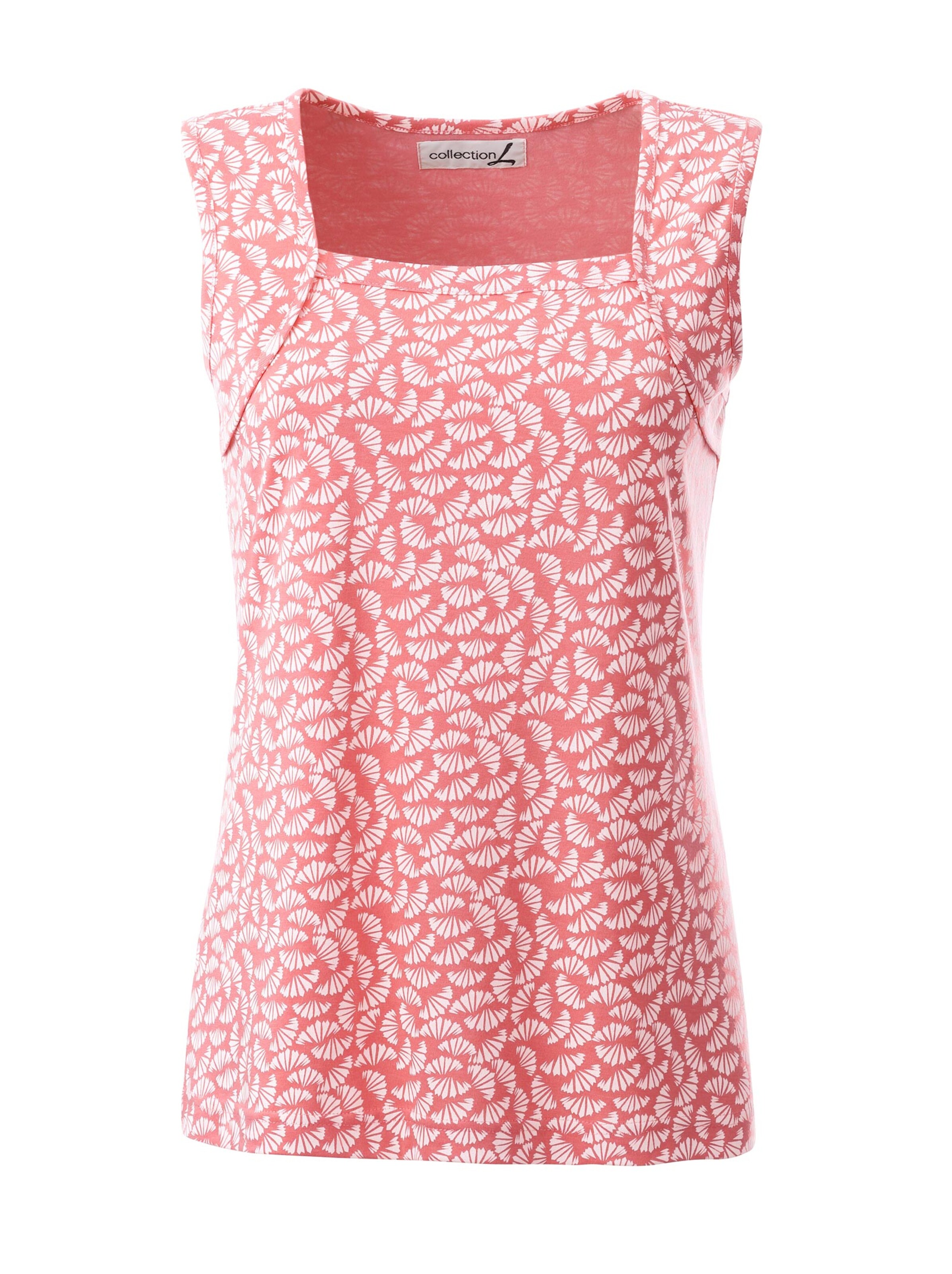 Collection L Top - lachs-ecru-gemustert