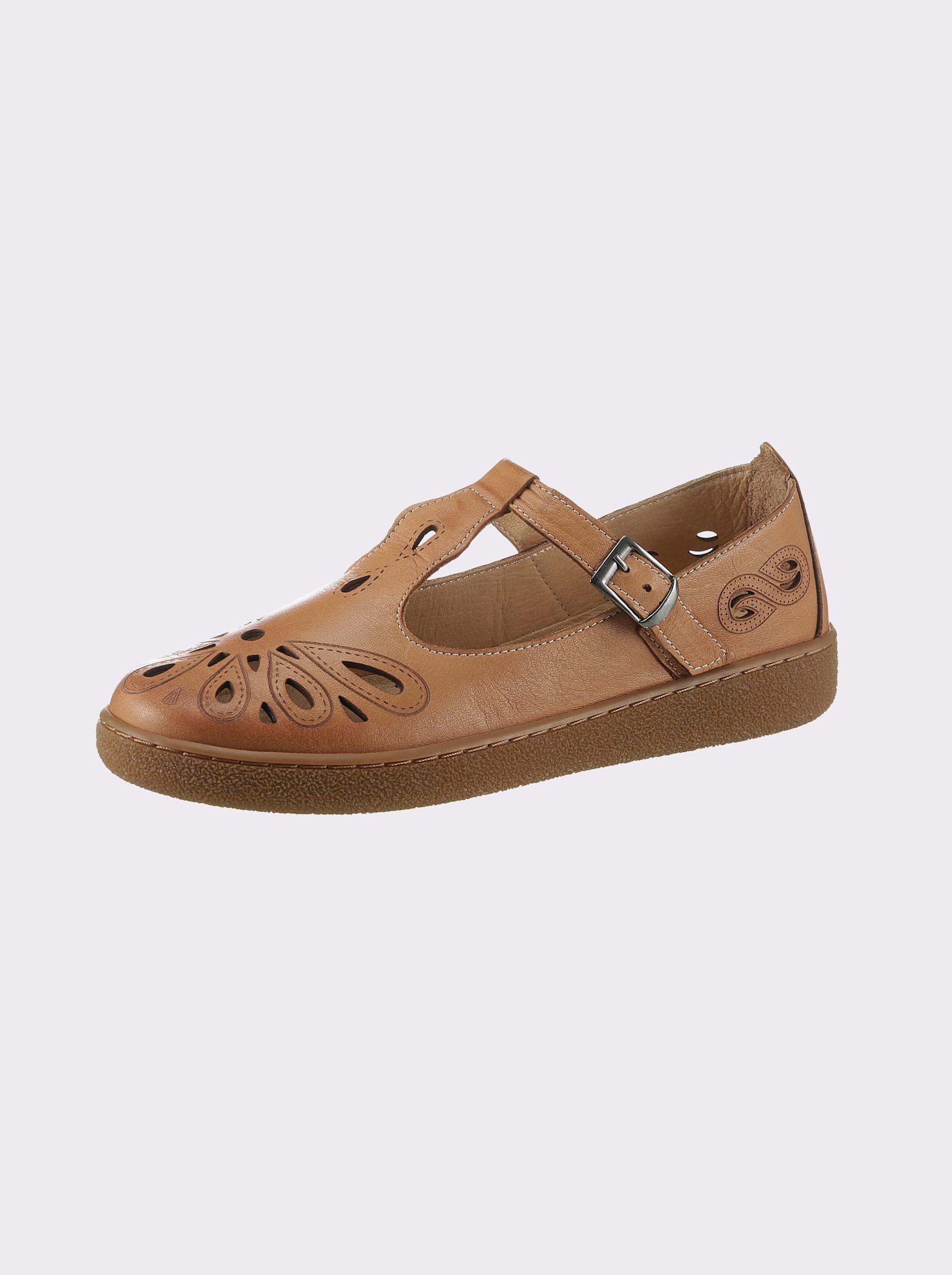 airsoft modern+ Slipper komplett aus Leder - camel