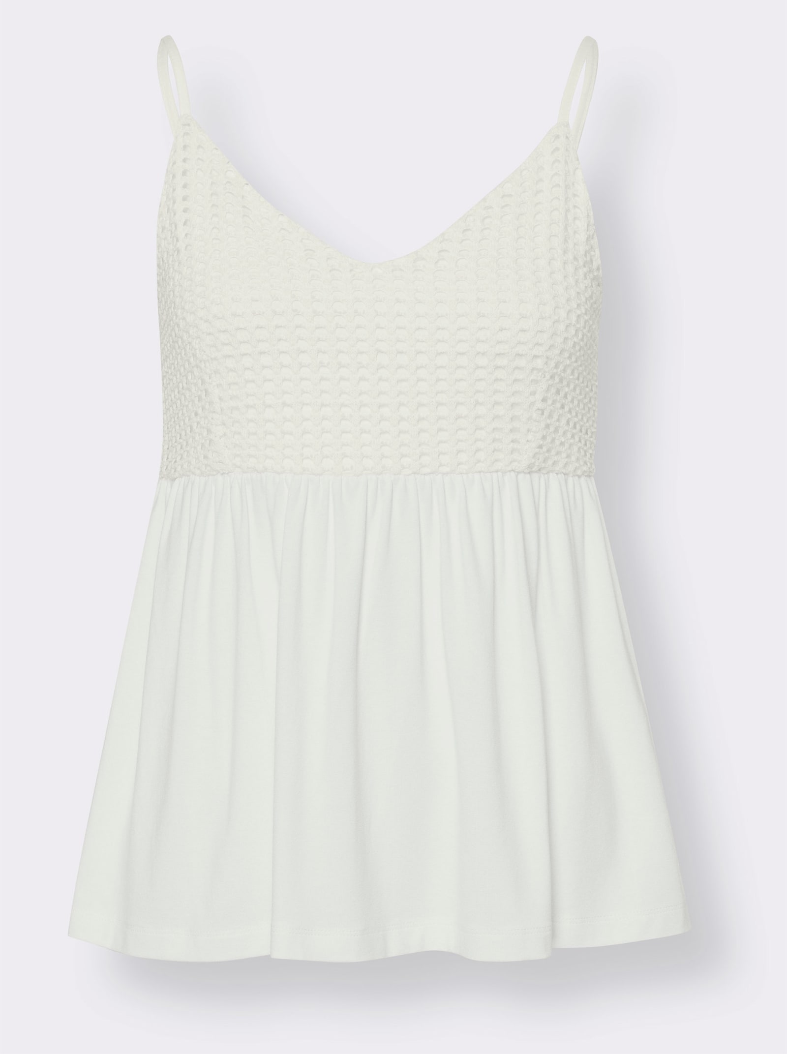 heine Shirttop mit gehäkelter Spitze - ecru