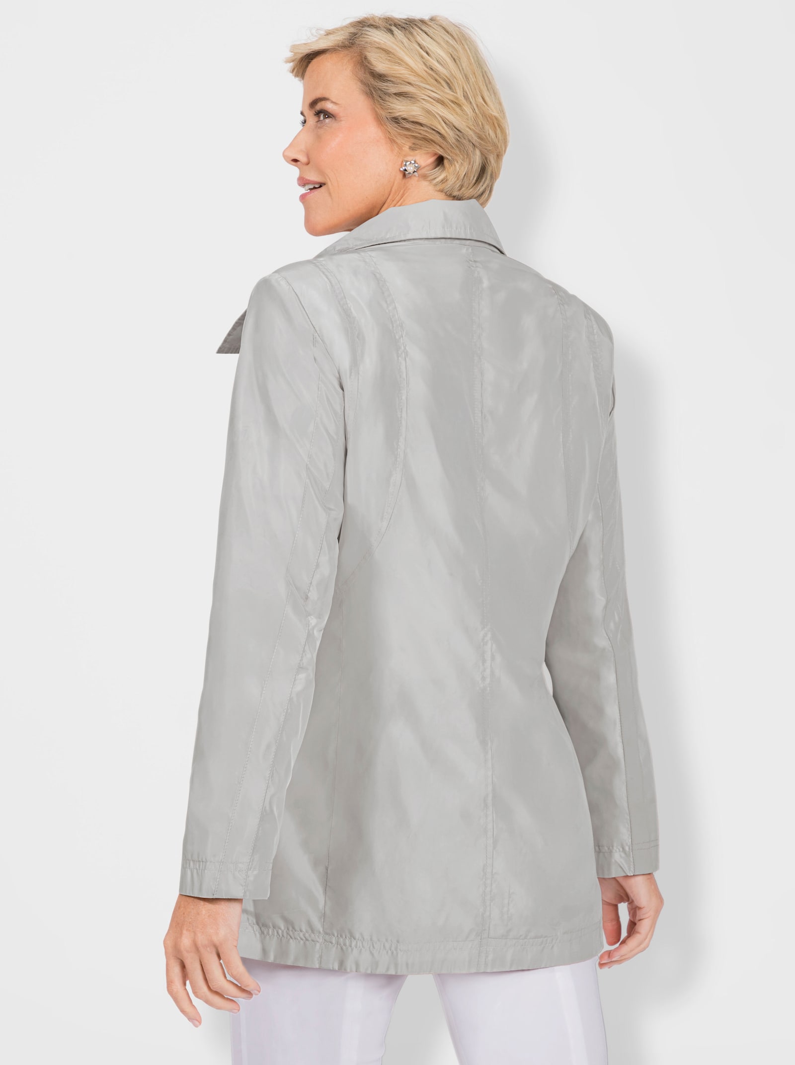 Übergangsjacke mit Schal - hellgrau