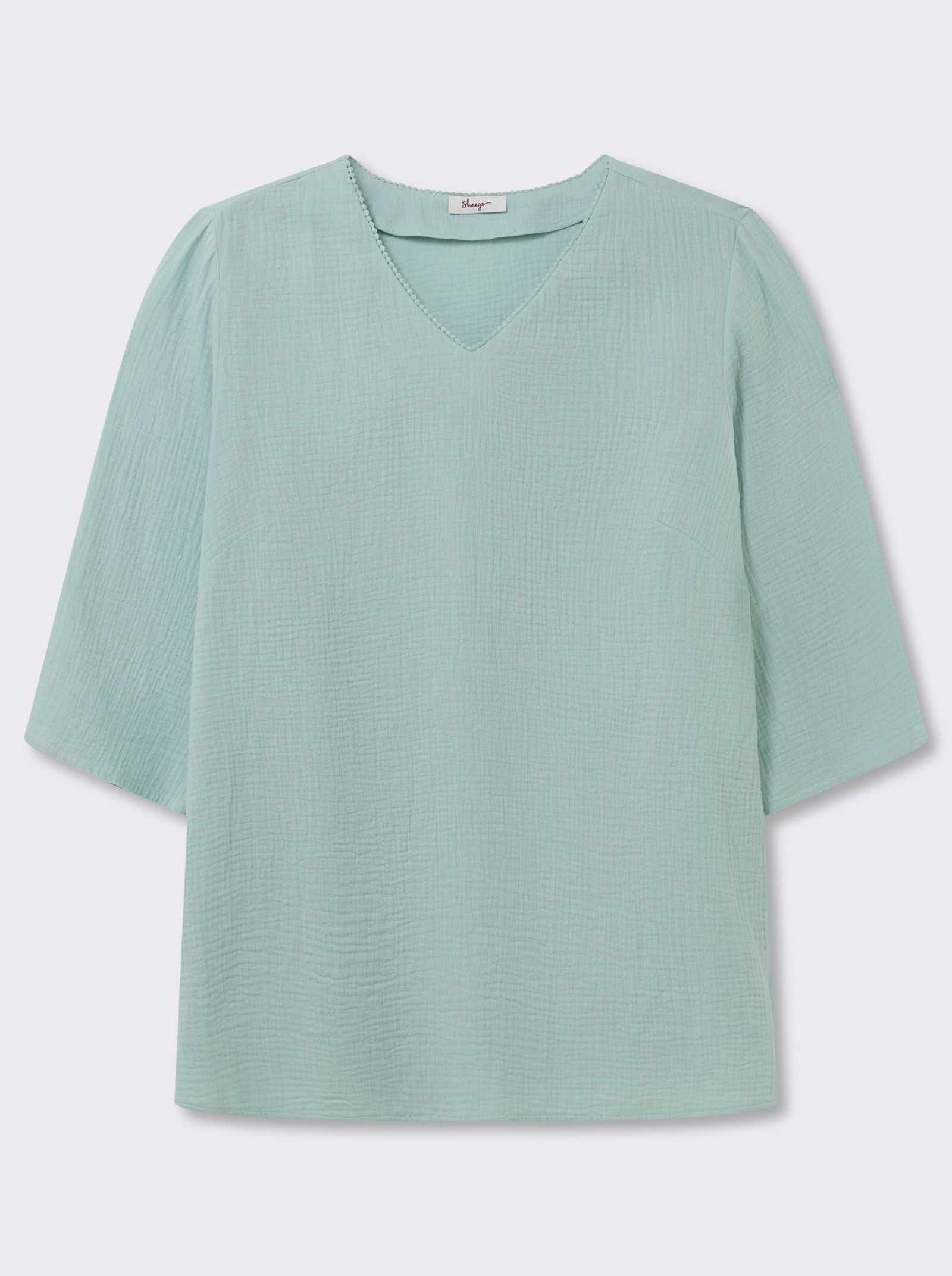 sheego Tunika aus Musselin, in A-Linie - kalkmint