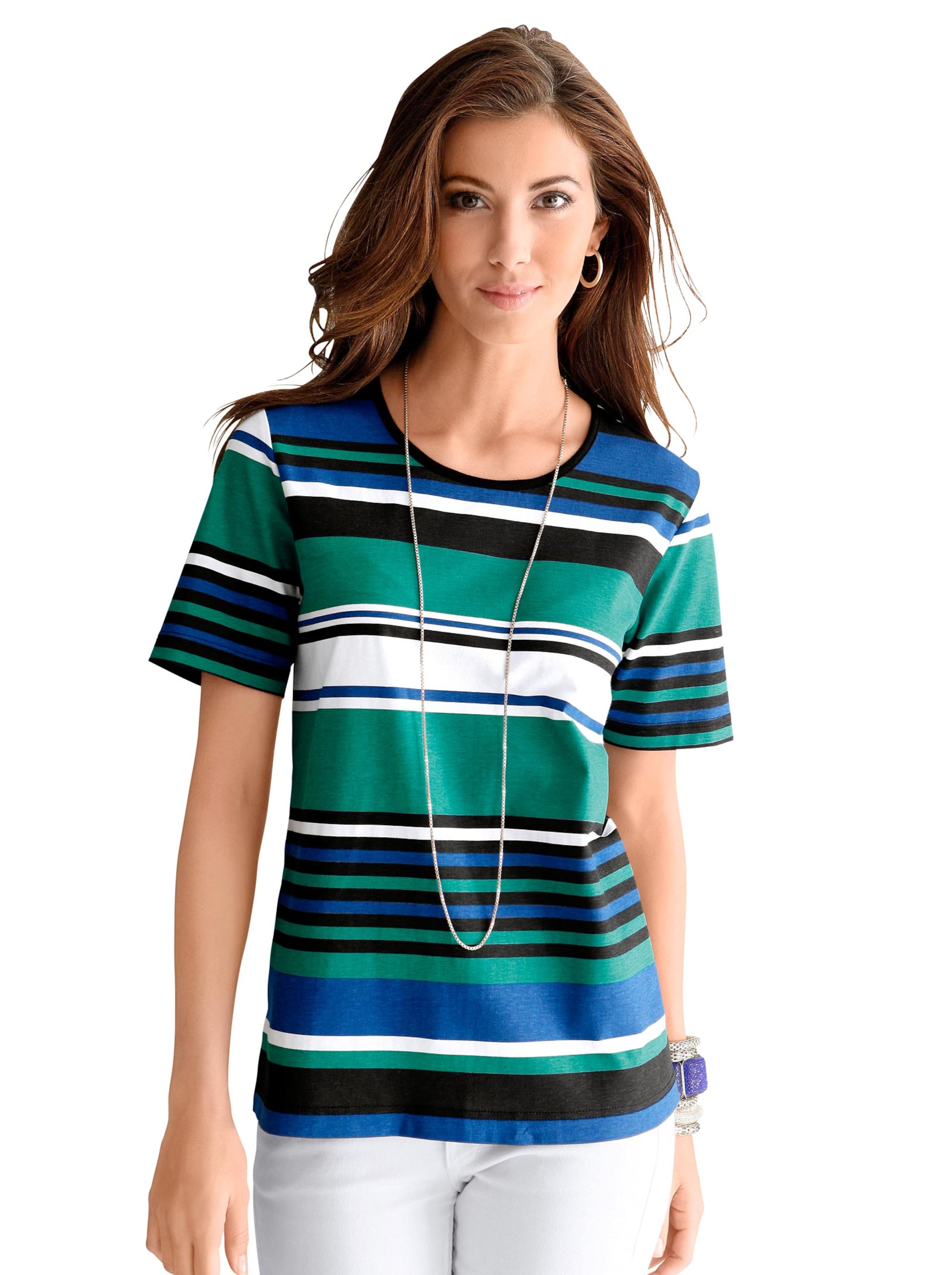 Shirt - blau-grün-gestreift