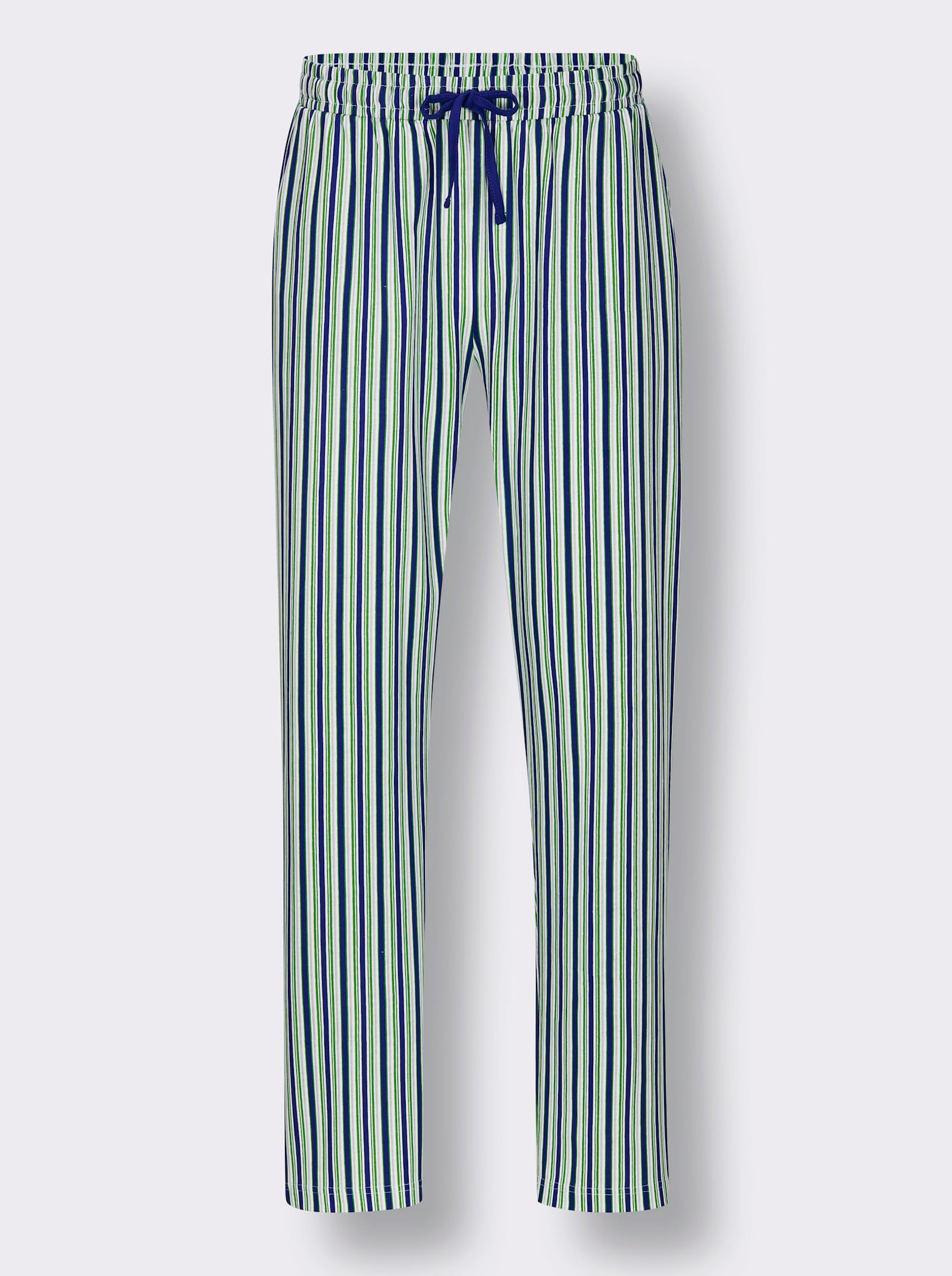Hose lang - royalblau-apfel-gestreift