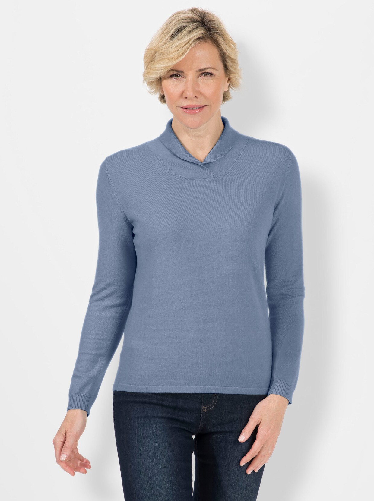 Langarm-Pullover - bleu