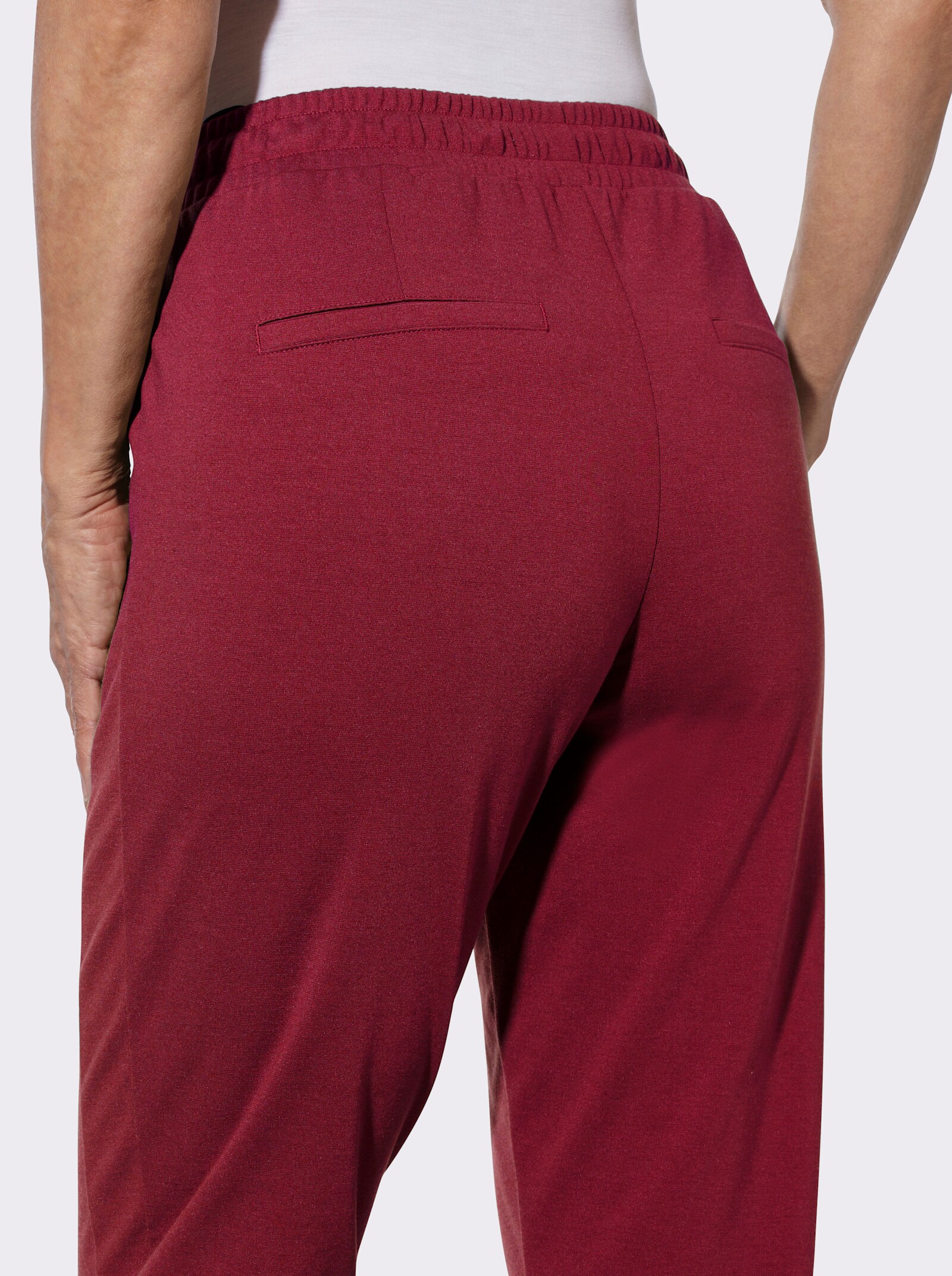  Jogg Pants mit Reißverschluss-Taschen - dunkelrot