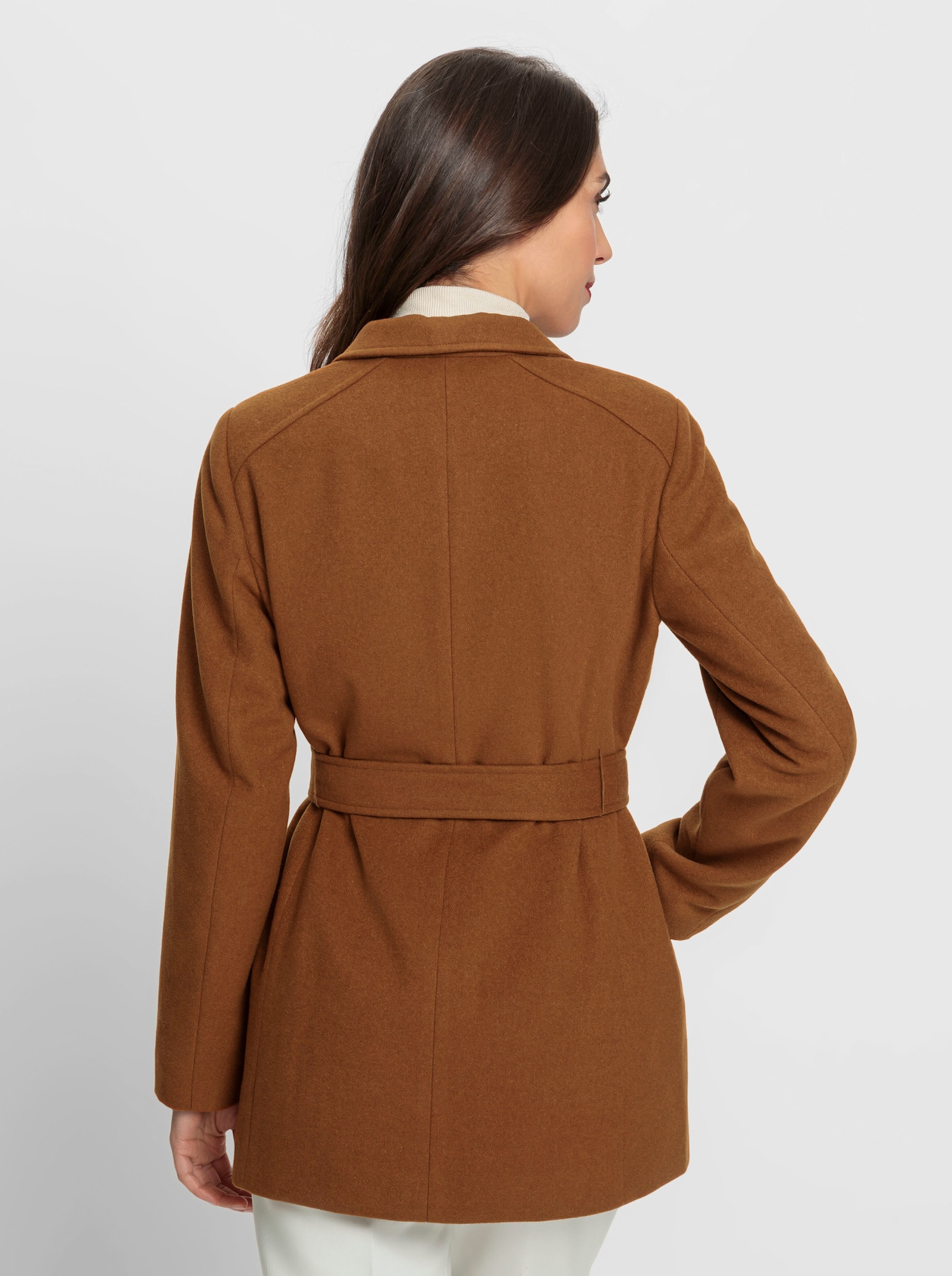 heine Winterjacke mit Druckknöpfen - cognac