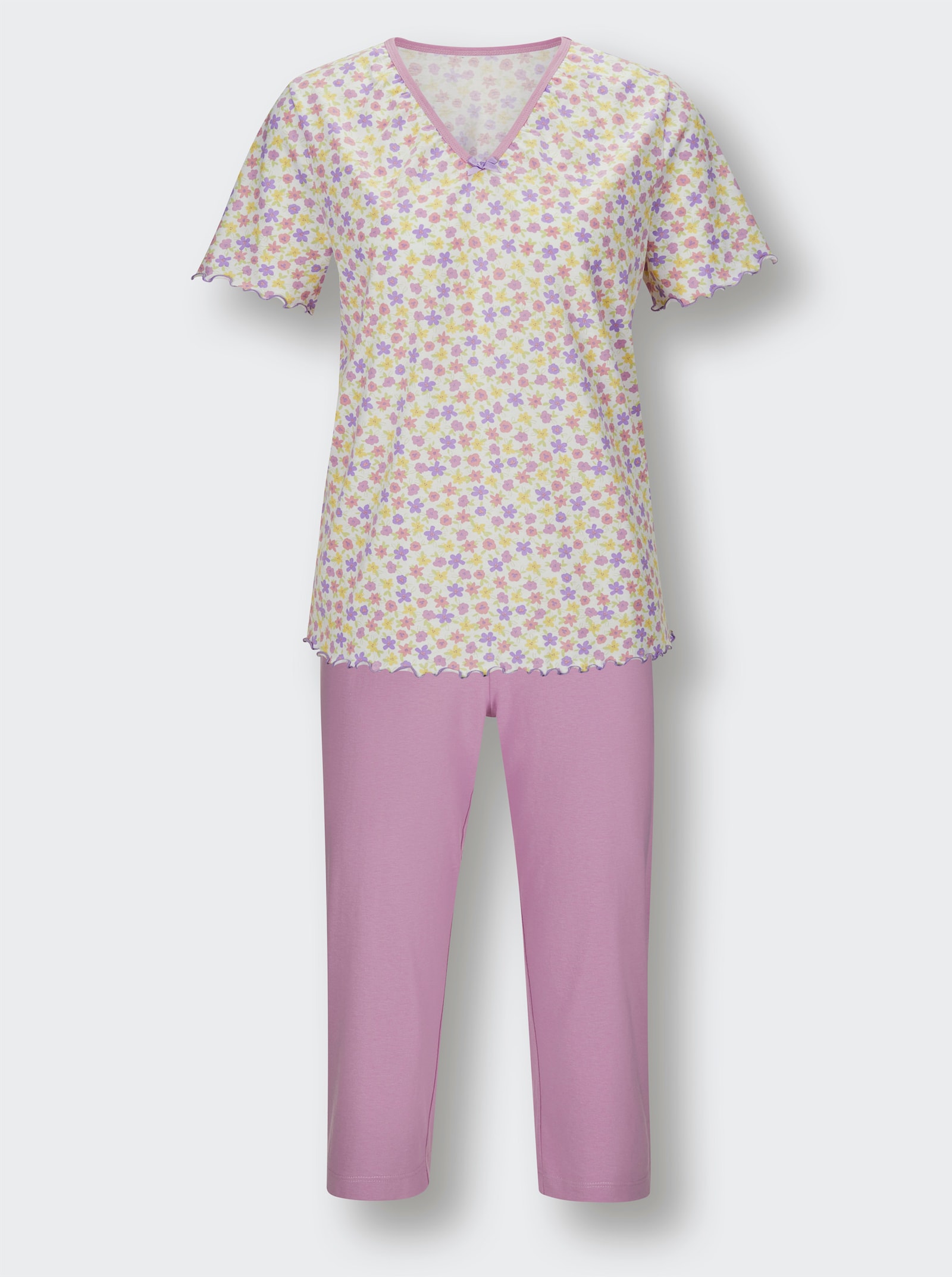 wäschepur Capri-Anzüge - weiss-orchidee-bedruckt + orchidee