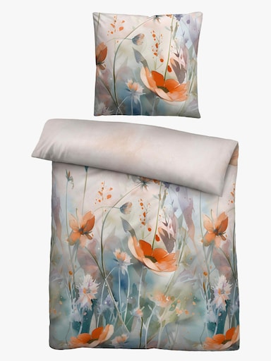 Biberna Bettwäsche - orange-bedruckt