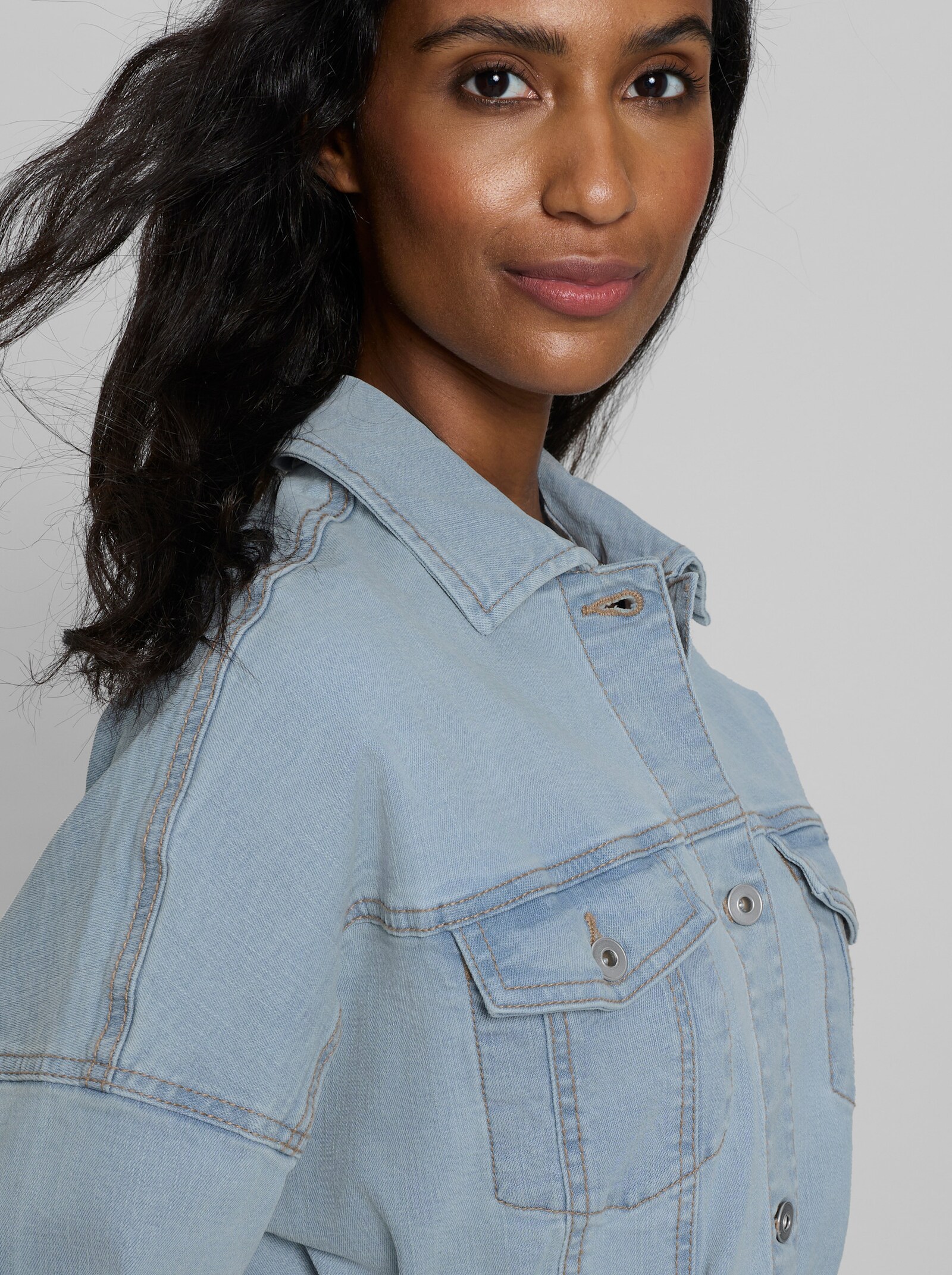 heine Jeansblazer mit Bindegürtel - blue-bleached