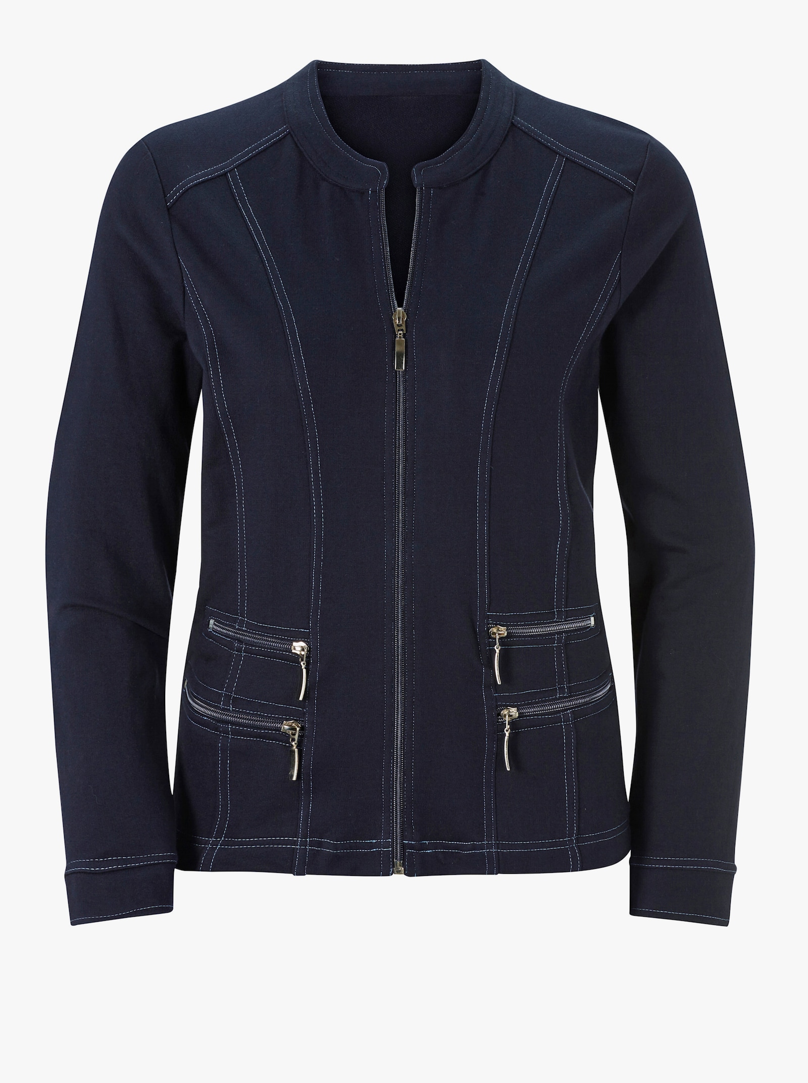 Shirtjasje met ritssluiting - marine