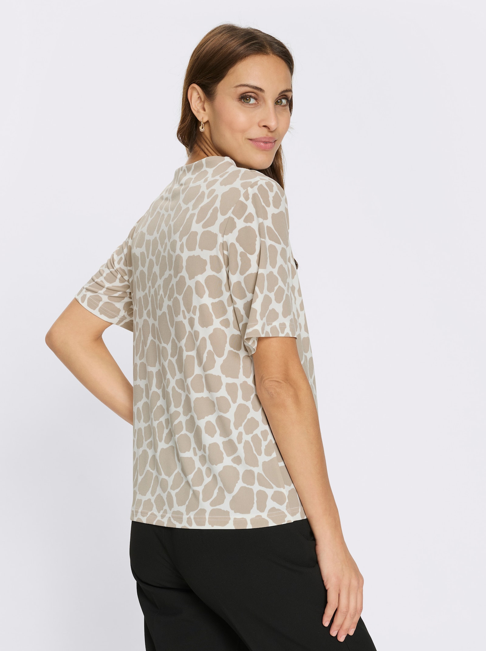 Shirt mit Raffung - sesam-ecru-bedruckt