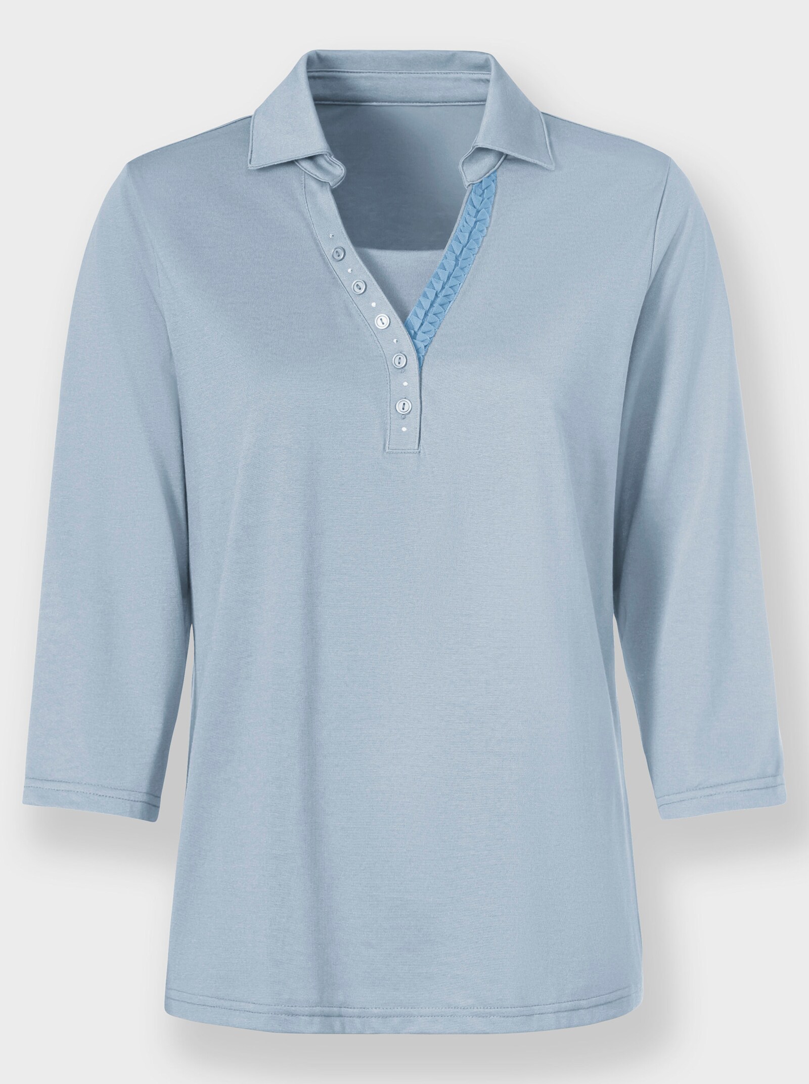 3/4-Arm-Shirt mit Glitzersteinchen - hellblau