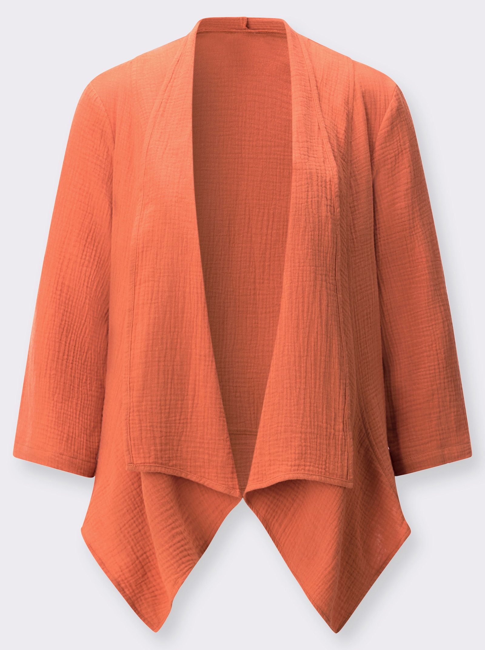Blusenbolero mit Krempelärmeln - papaya