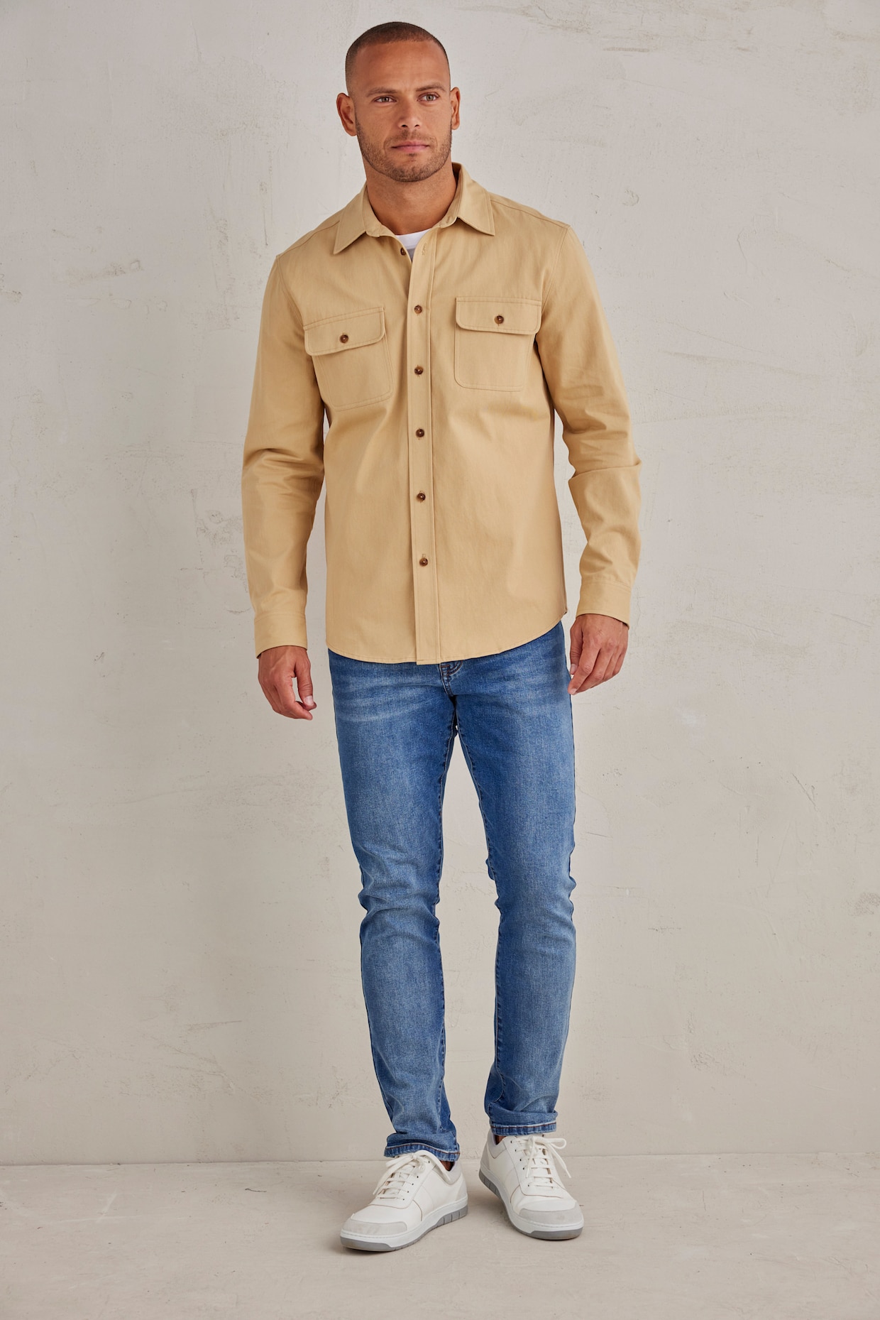 Overhemd met lange mouwen - camelkleuren