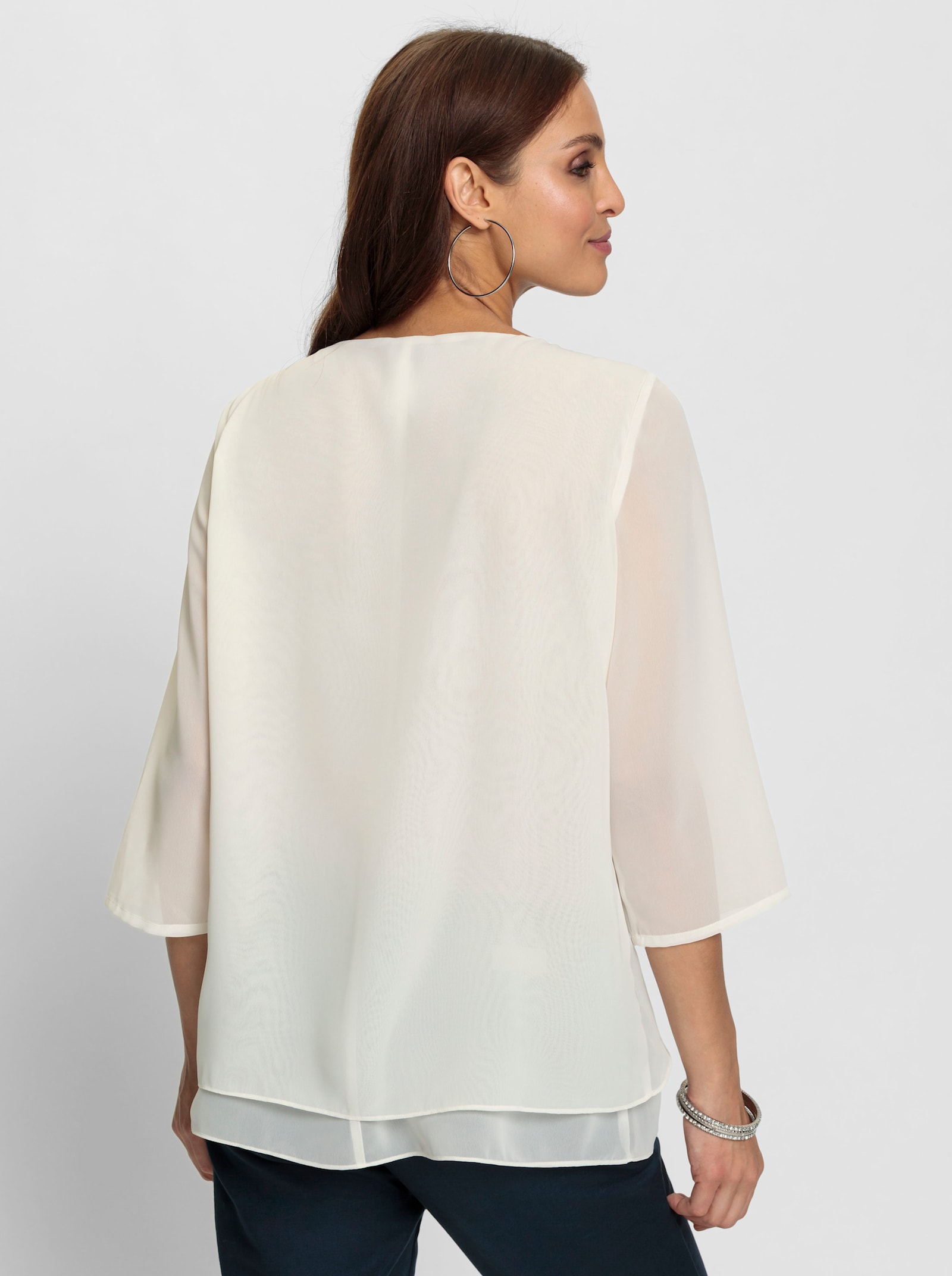 Schlupfbluse in Georgette-Qualität - ecru
