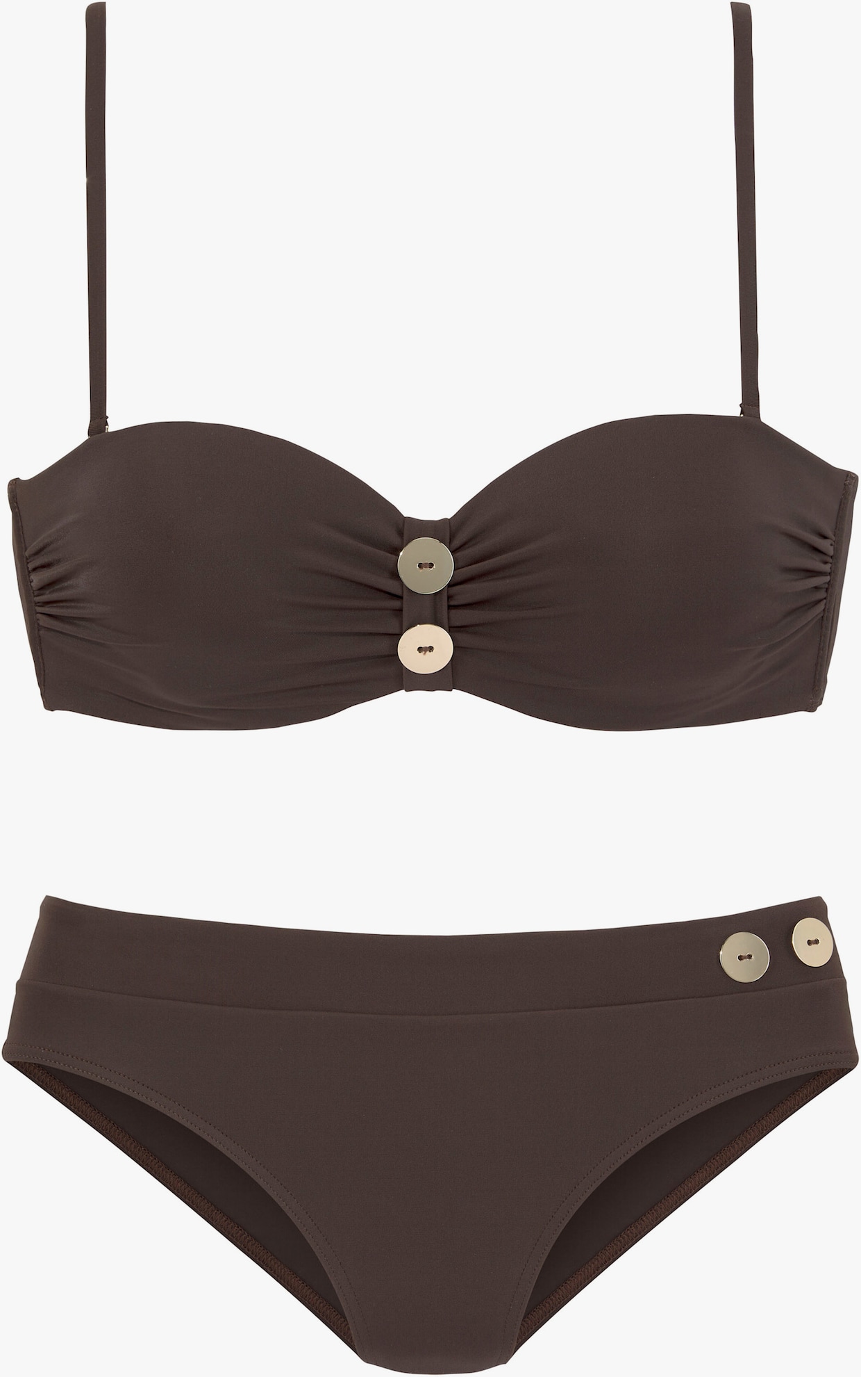 Vivance Maillot de bain bandeau à armatures - marron foncé