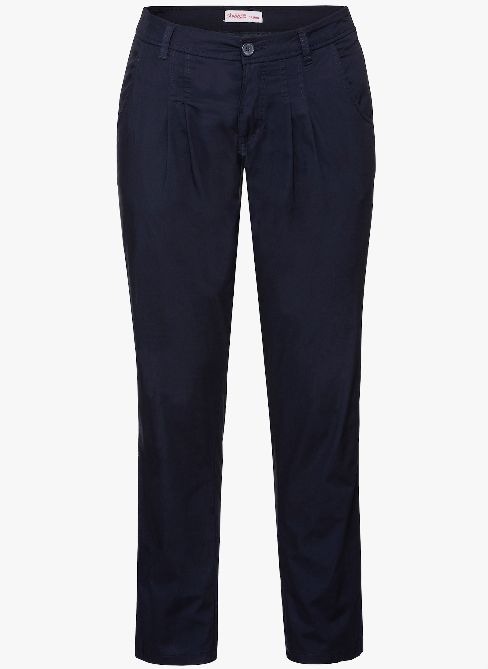 sheego Chinohose mit Bundfalten - marine