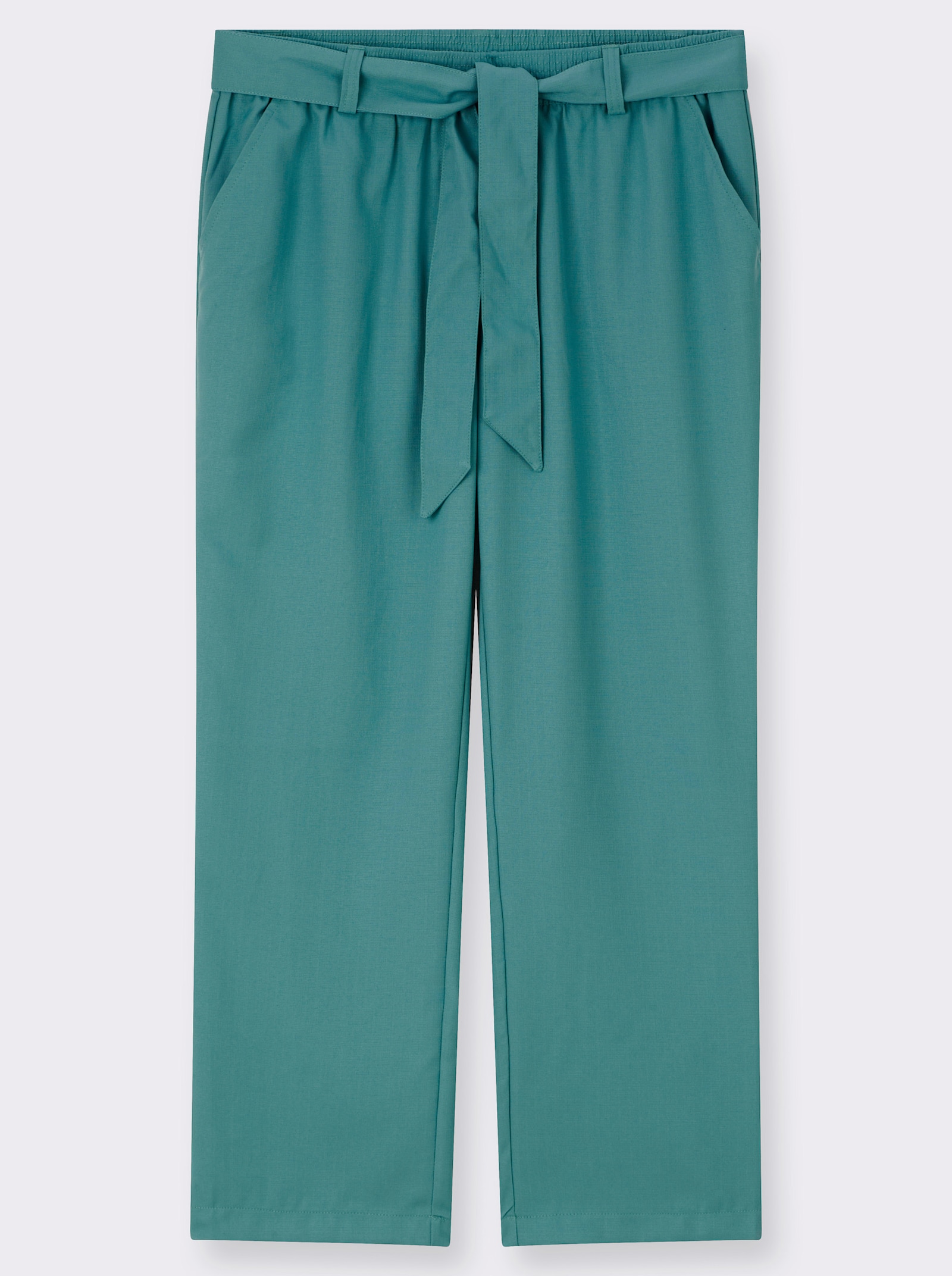 Palazzohose mit Bindegürtel - türkis