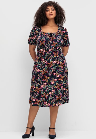 sheego by Joe Browns Jerseykleid - nachtblau-gemustert
