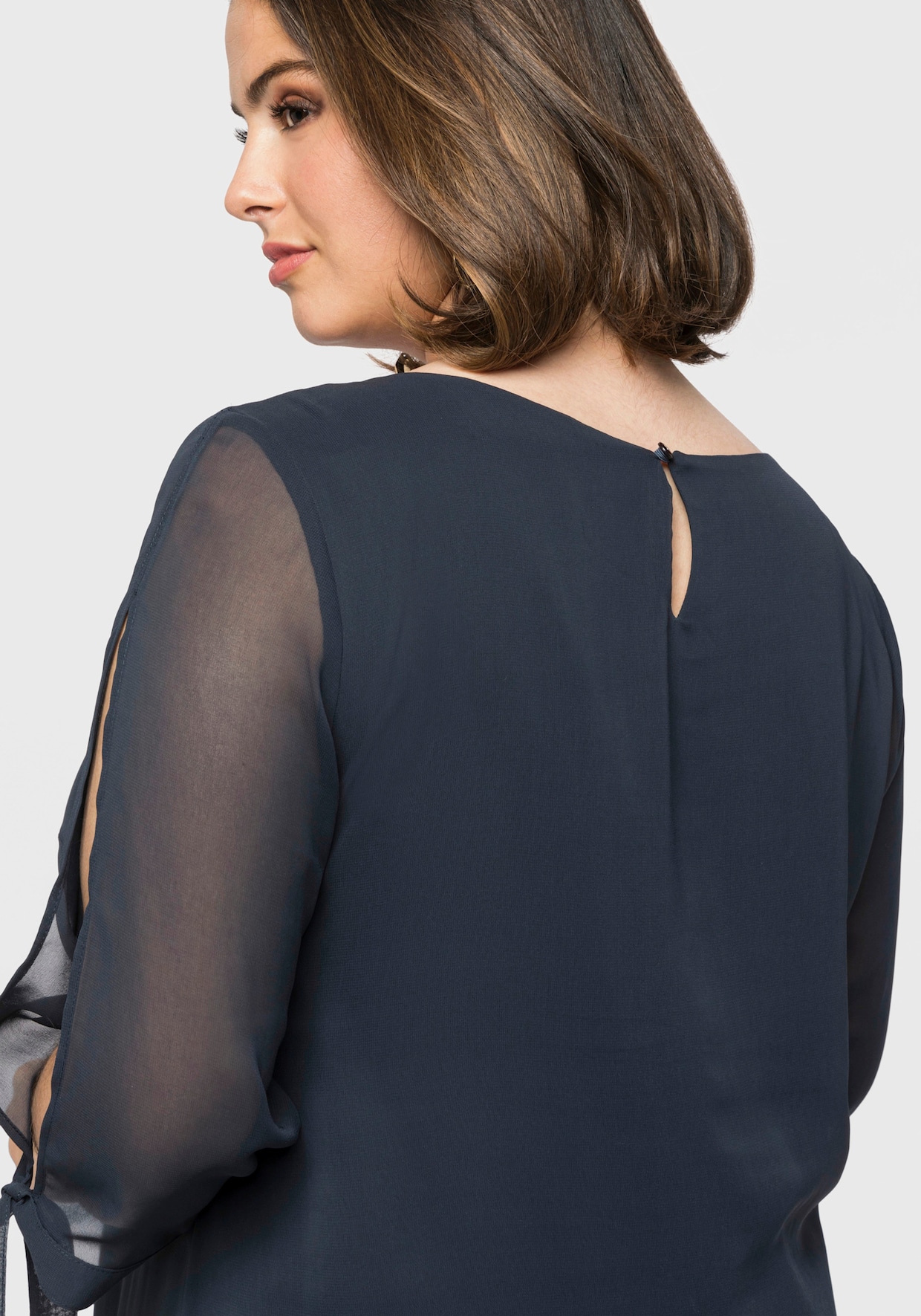 sheego Chiffon jurk - nachtblauw